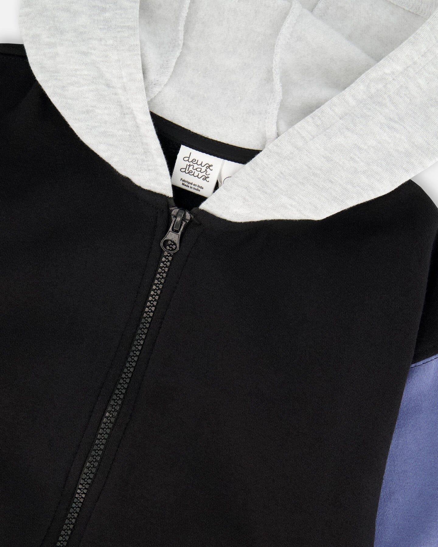 Full Zip Hooded Fleece Jacket Black - Image 5
