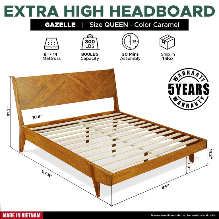 Gazelle Platform Bed Frame With Headboard - Image 3