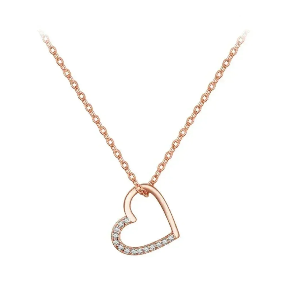 Genuine 925 Sterling Silver The Shape Of Love Chain Necklace For Women - Fine Jewelry 18.11'' Collar - Image 11