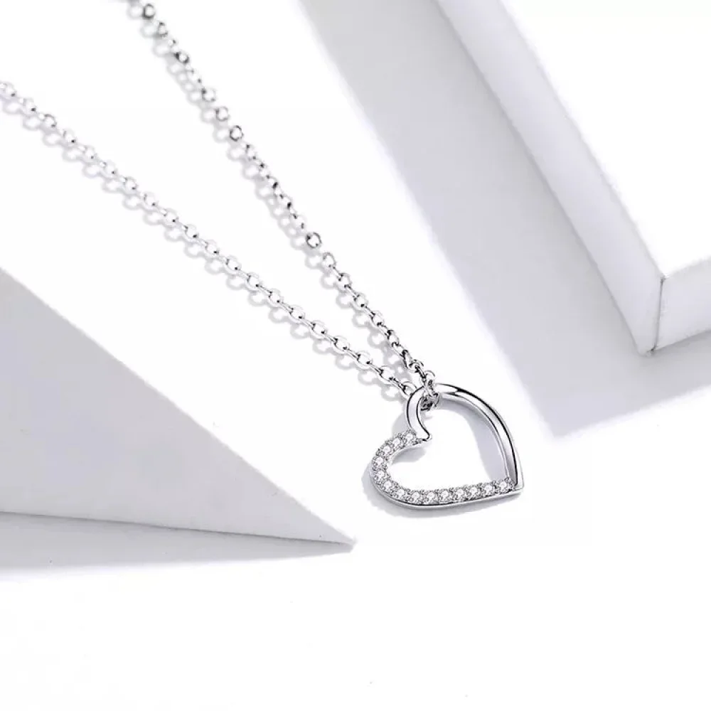 Genuine 925 Sterling Silver The Shape Of Love Chain Necklace For Women - Fine Jewelry 18.11'' Collar - Image 26