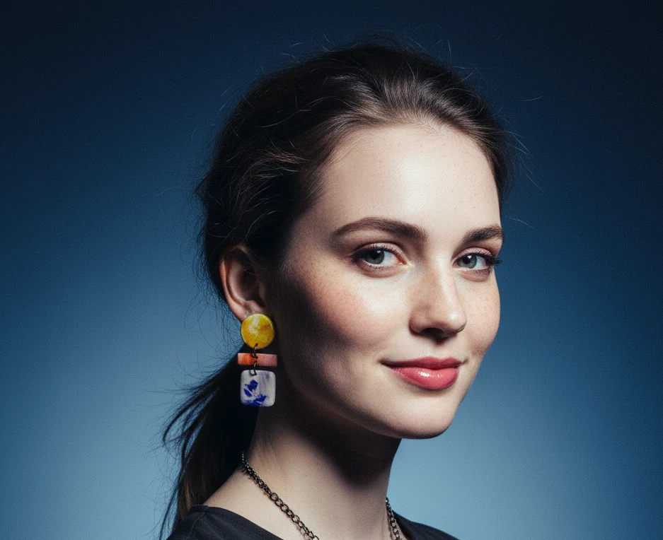 Geometric Statement Necklace with Pastel Aesthetic - Image 7