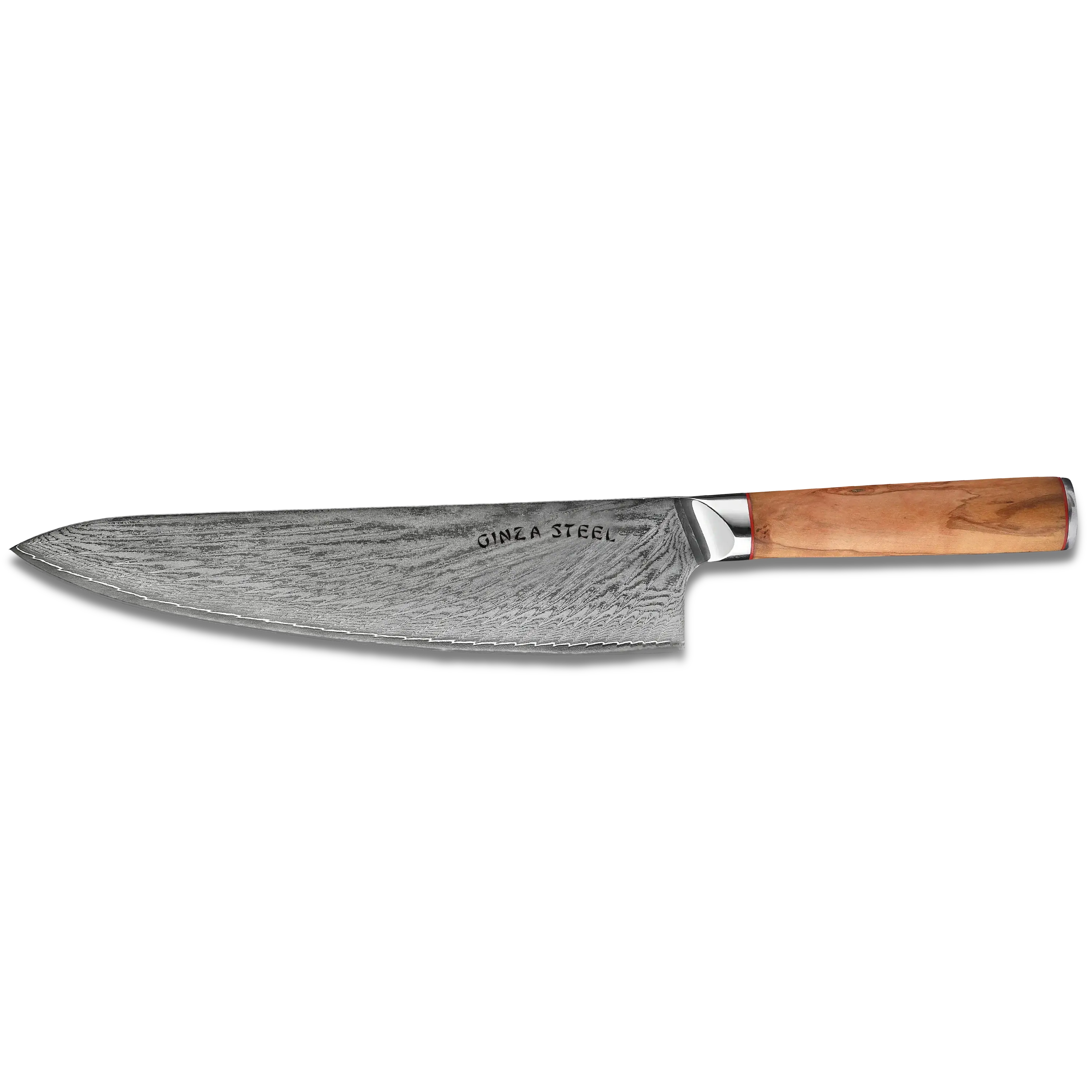 Ginza Steel MIA 24 Chef Knife 9” – Damascus AUS10, 67-Layer, Olive Wood Handle - Image 3