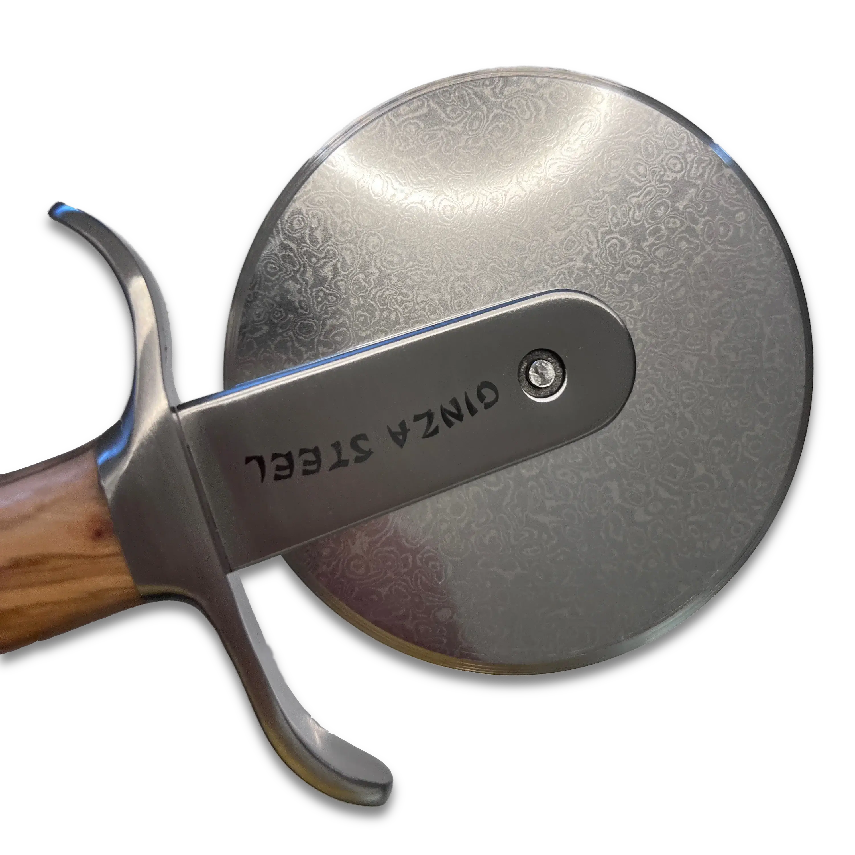 Ginza Steel MIA Pizza Slicer – Stainless Blade with Olive Wood Handle - Image 6