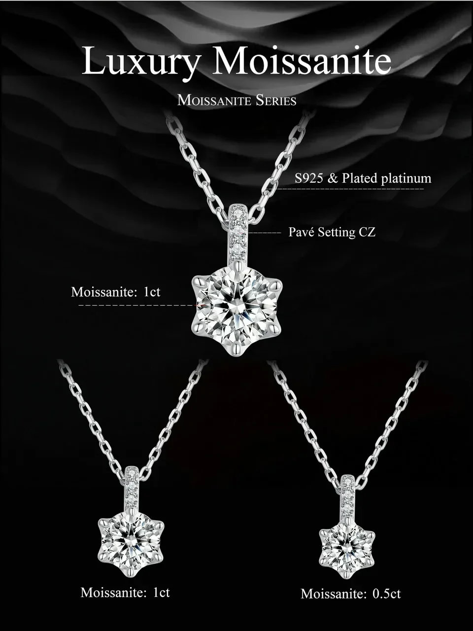 Glamorous Gem 1ct Moissanite Sterling Silver Pendant Necklace - Image 14