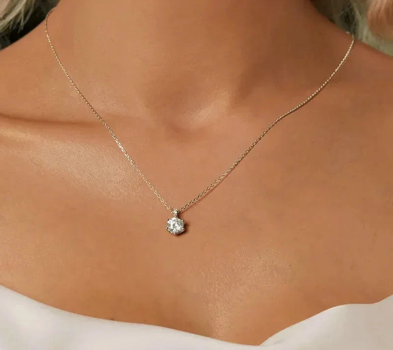 Glamorous Gem 1ct Moissanite Sterling Silver Pendant Necklace - Image 3