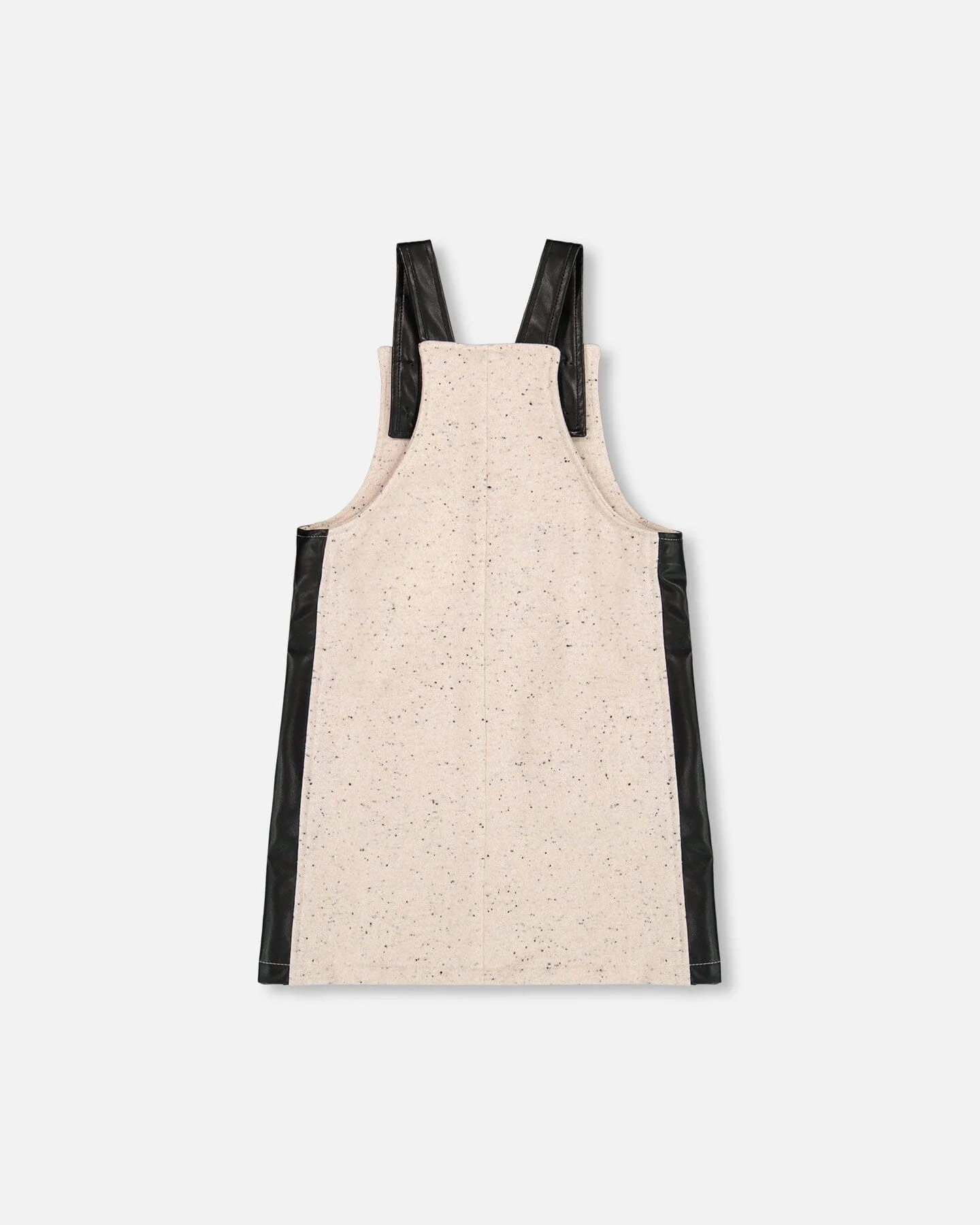Glittering French Terry Overall Dress Beige And Black - Image 3