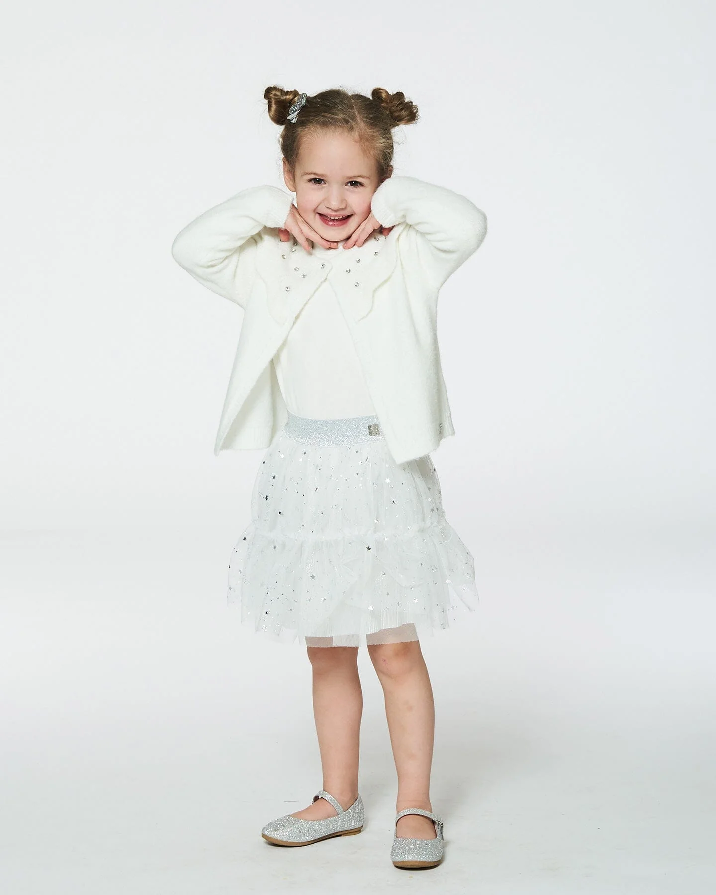 Glittering Tulle Skirt Off White - Image 2