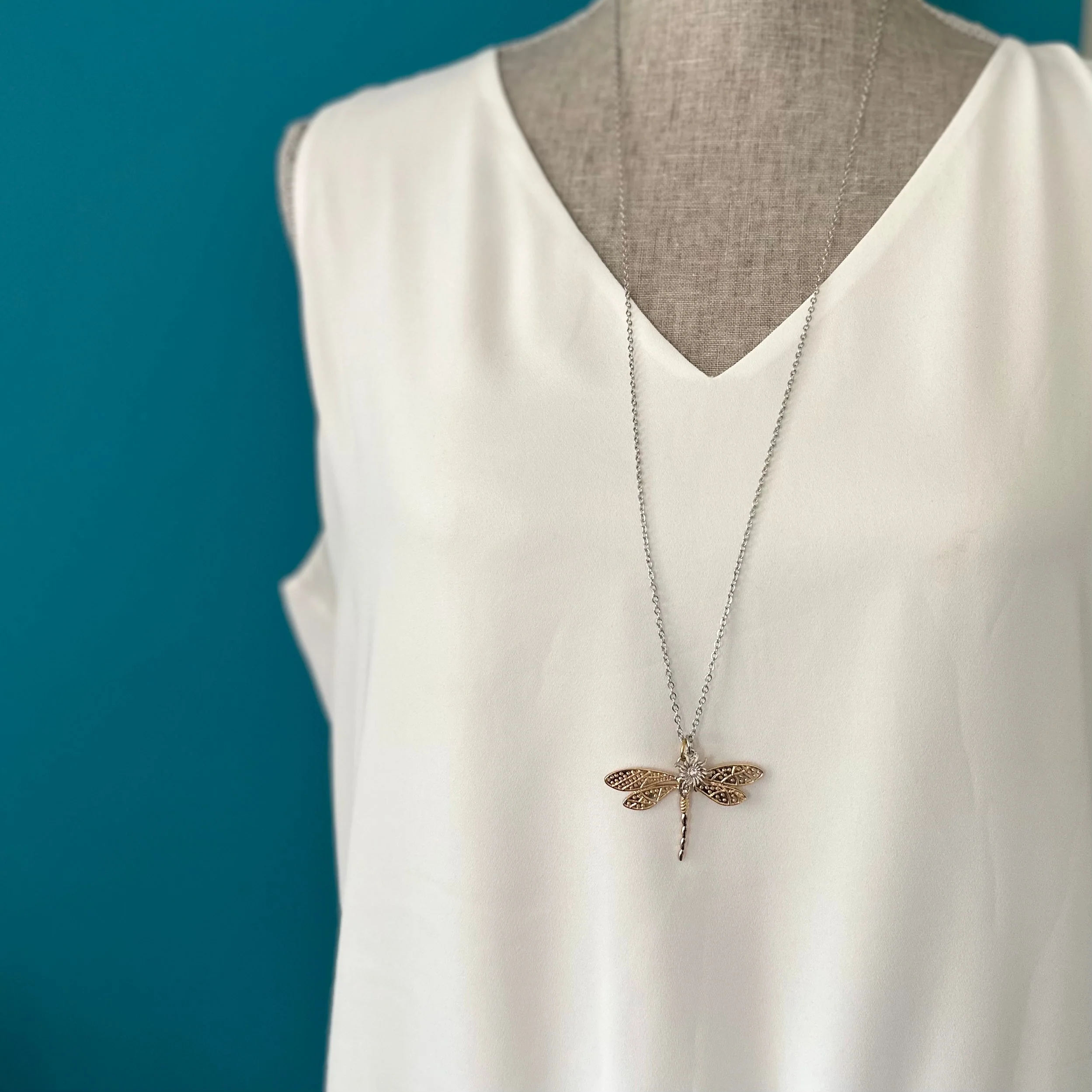 Gold Dragonfly Necklace - Image 4