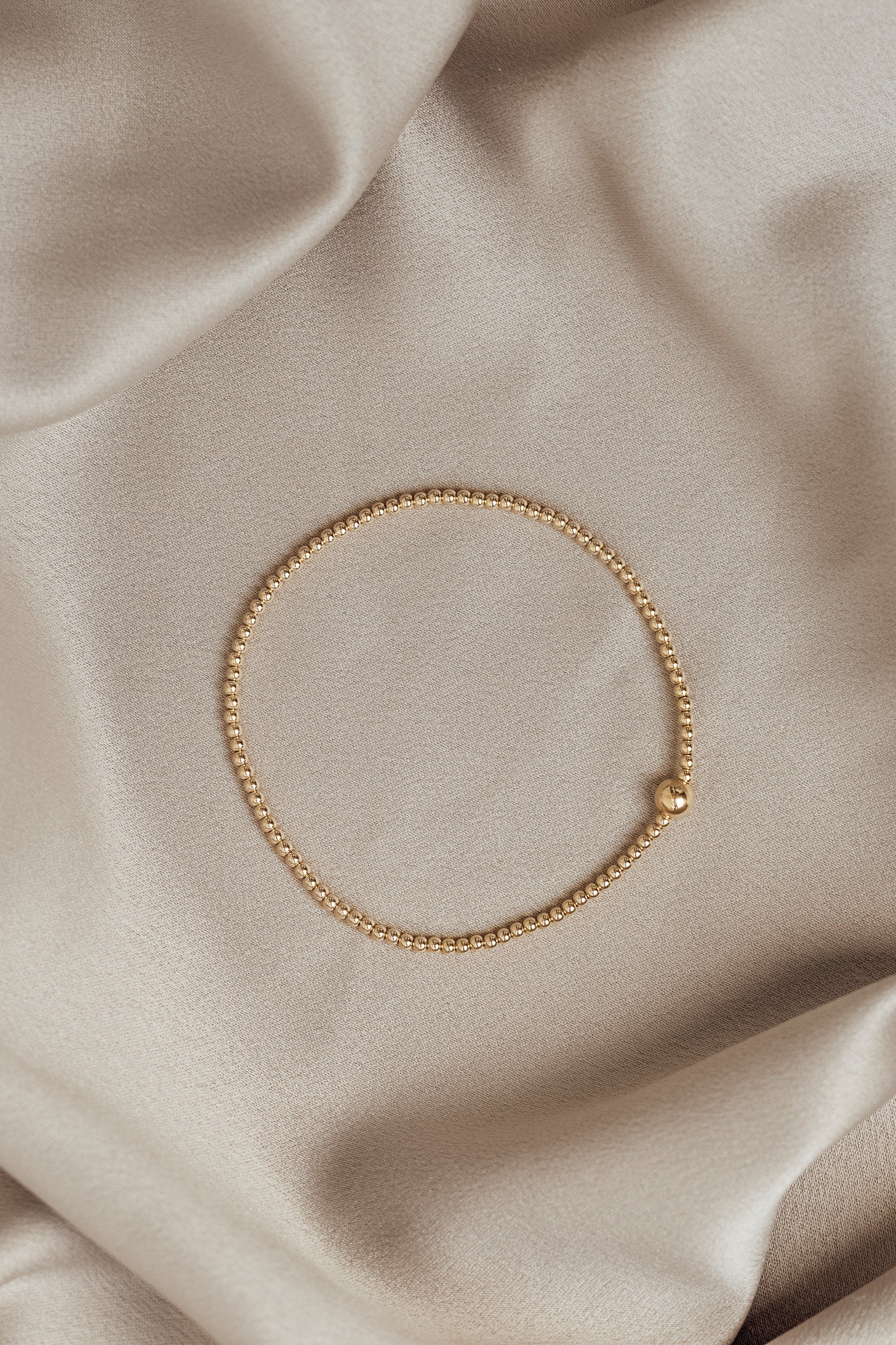 Gold Filled Dainty Stretch Bracelet - Image 2