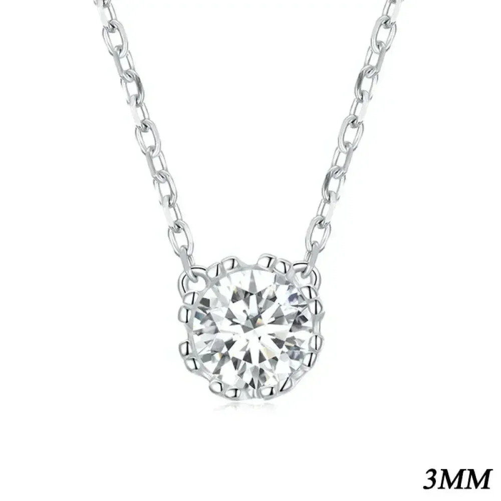Gorgeous Shiny Choker - 925 Sterling Silver Geometric Cut Zircon Pendant Necklace - Image 11