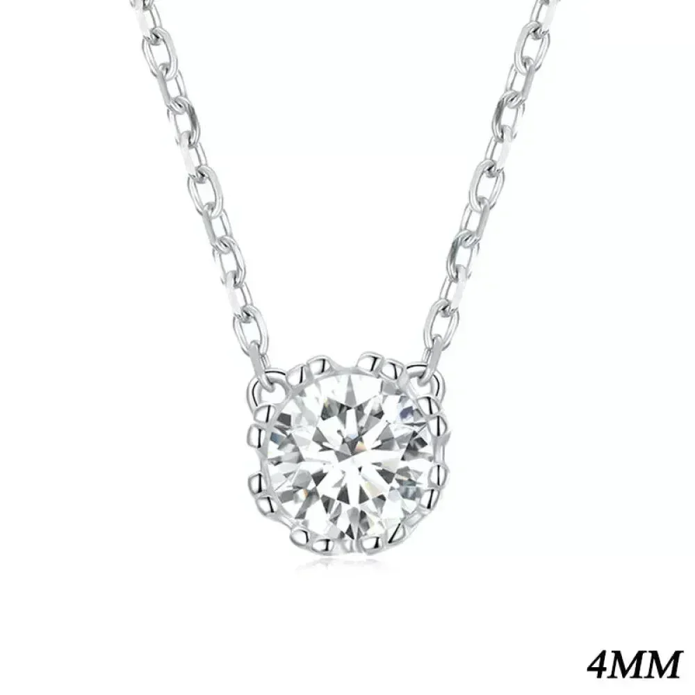 Gorgeous Shiny Choker - 925 Sterling Silver Geometric Cut Zircon Pendant Necklace - Image 12
