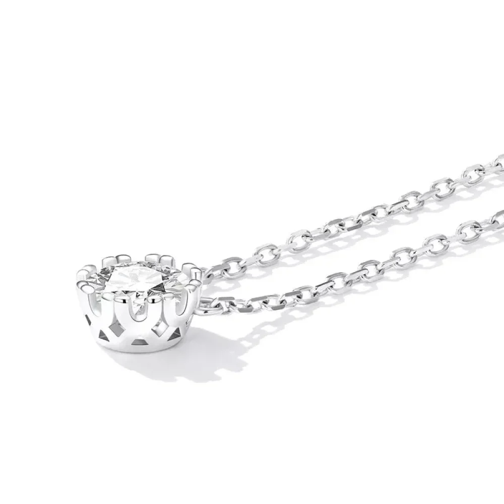 Gorgeous Shiny Choker - 925 Sterling Silver Geometric Cut Zircon Pendant Necklace - Image 14