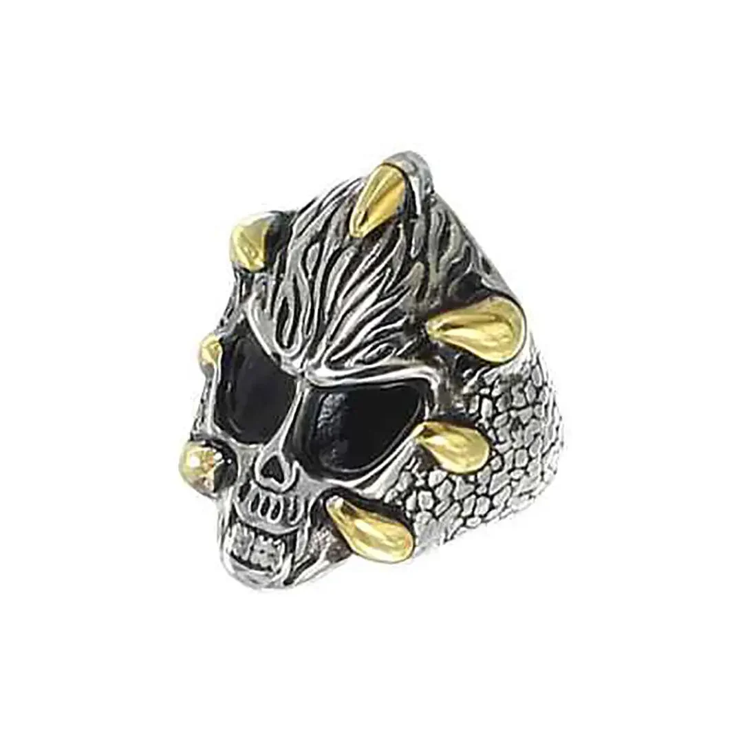 GoSteel Men's Dragon Claws and Skull Ring - Image 2