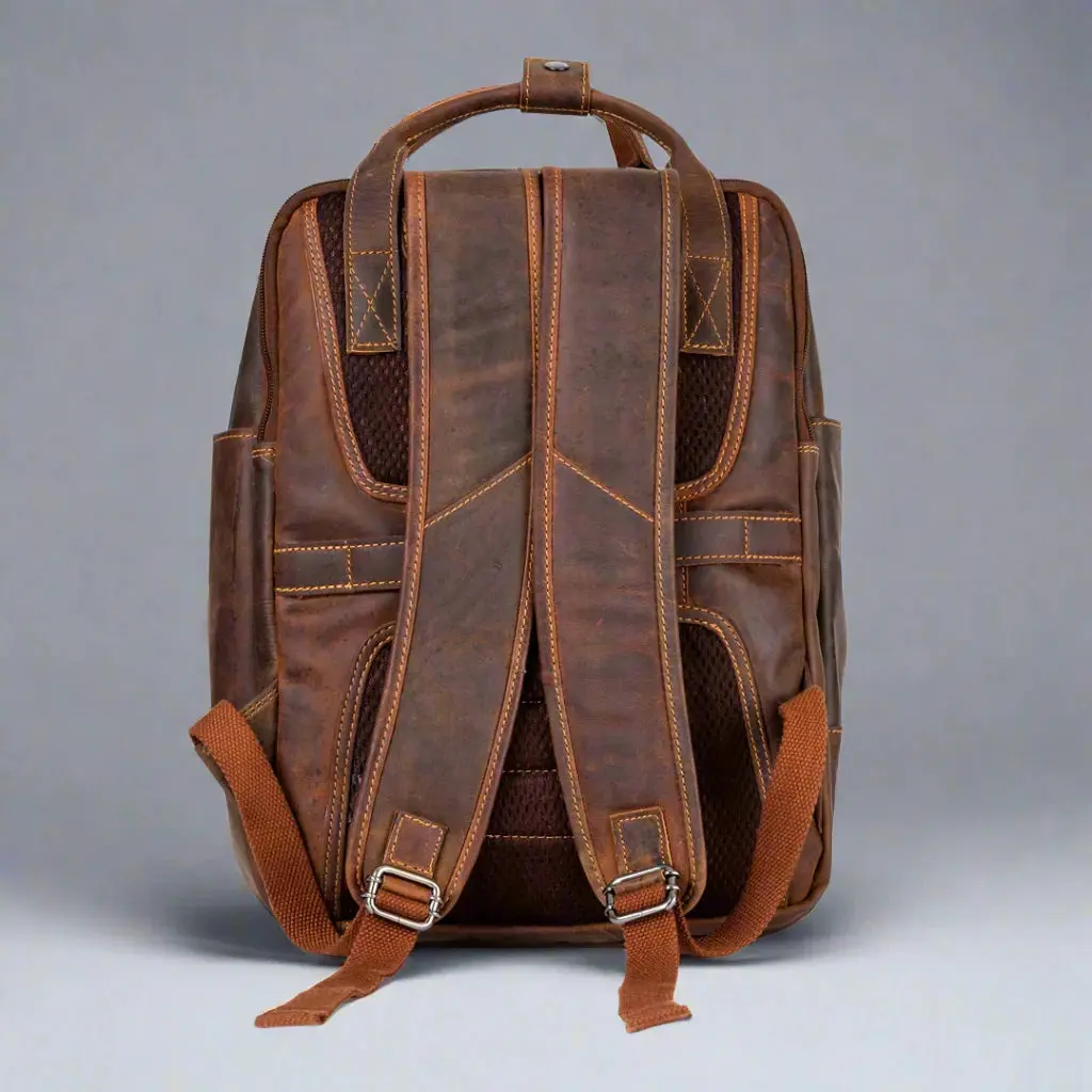 Greenwood Leather Backpack with Reinforced Laptop and Tablet Compartments - Image 11
