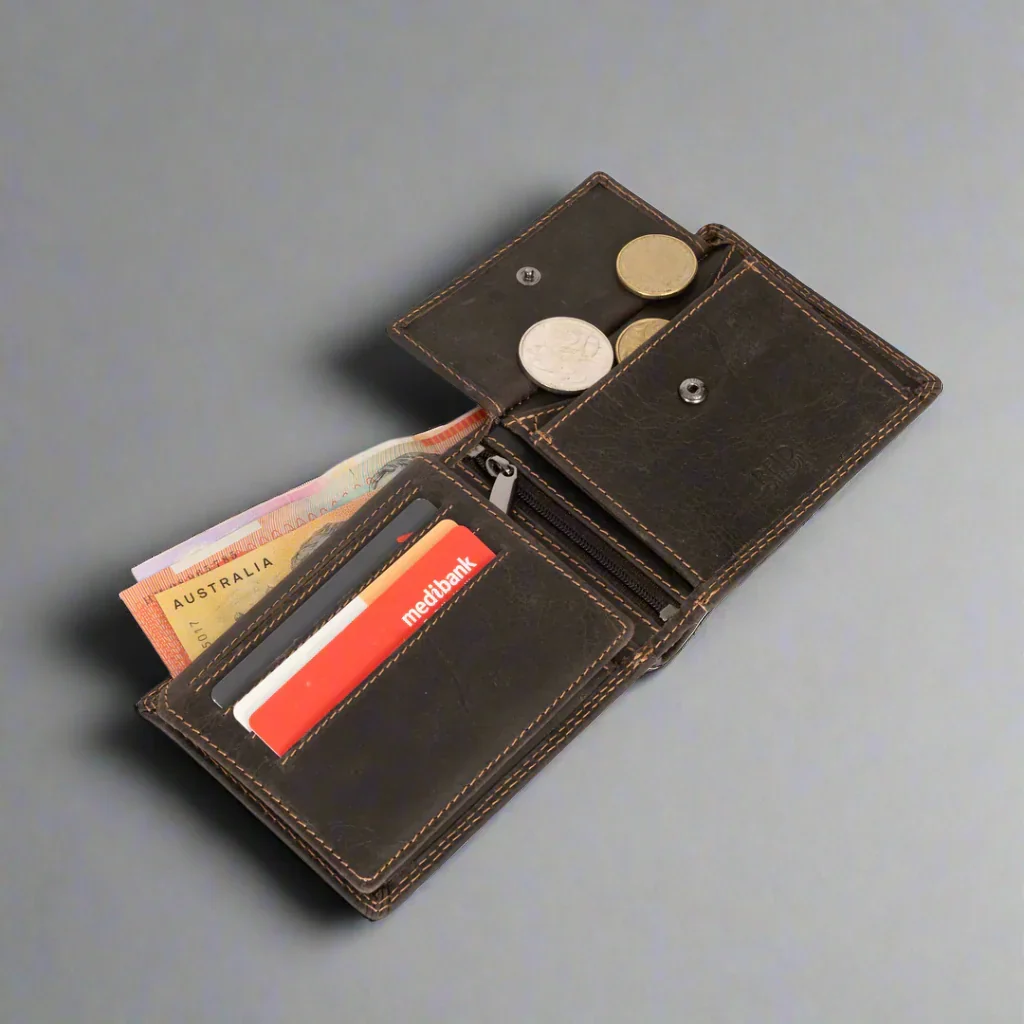 Greenwood Leather Men's Wallet. RFID-Blocking Oil Pull-Up Leather - Image 5