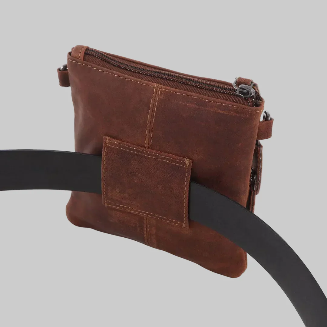 Greenwood Leather Mini Crossbody Bag with 3 Zipper Pockets - Image 7