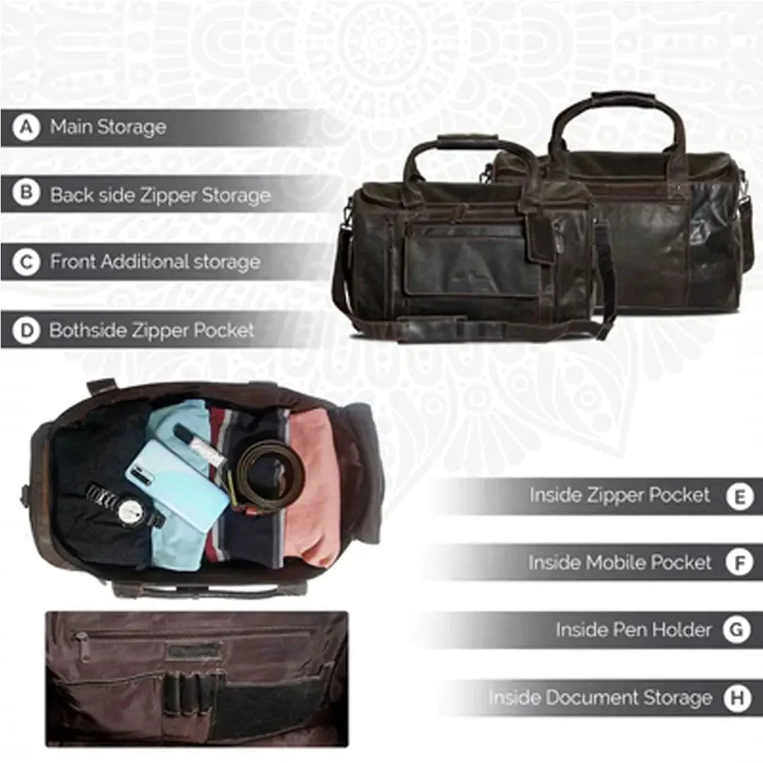 Greenwood Leather Regina Large Travel Duffle Bag - Image 18