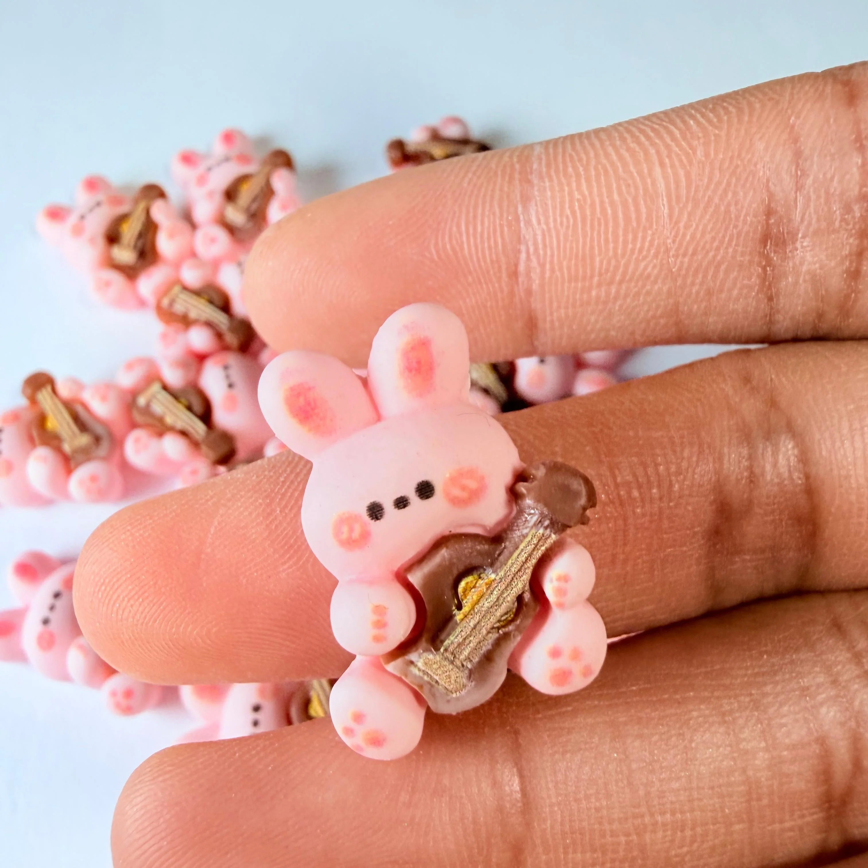 Guitar Bunny Charms for DIY Crafts - Image 2
