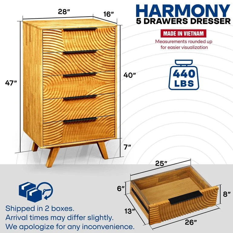 Harmony Dresser with 5 Drawers - Image 2