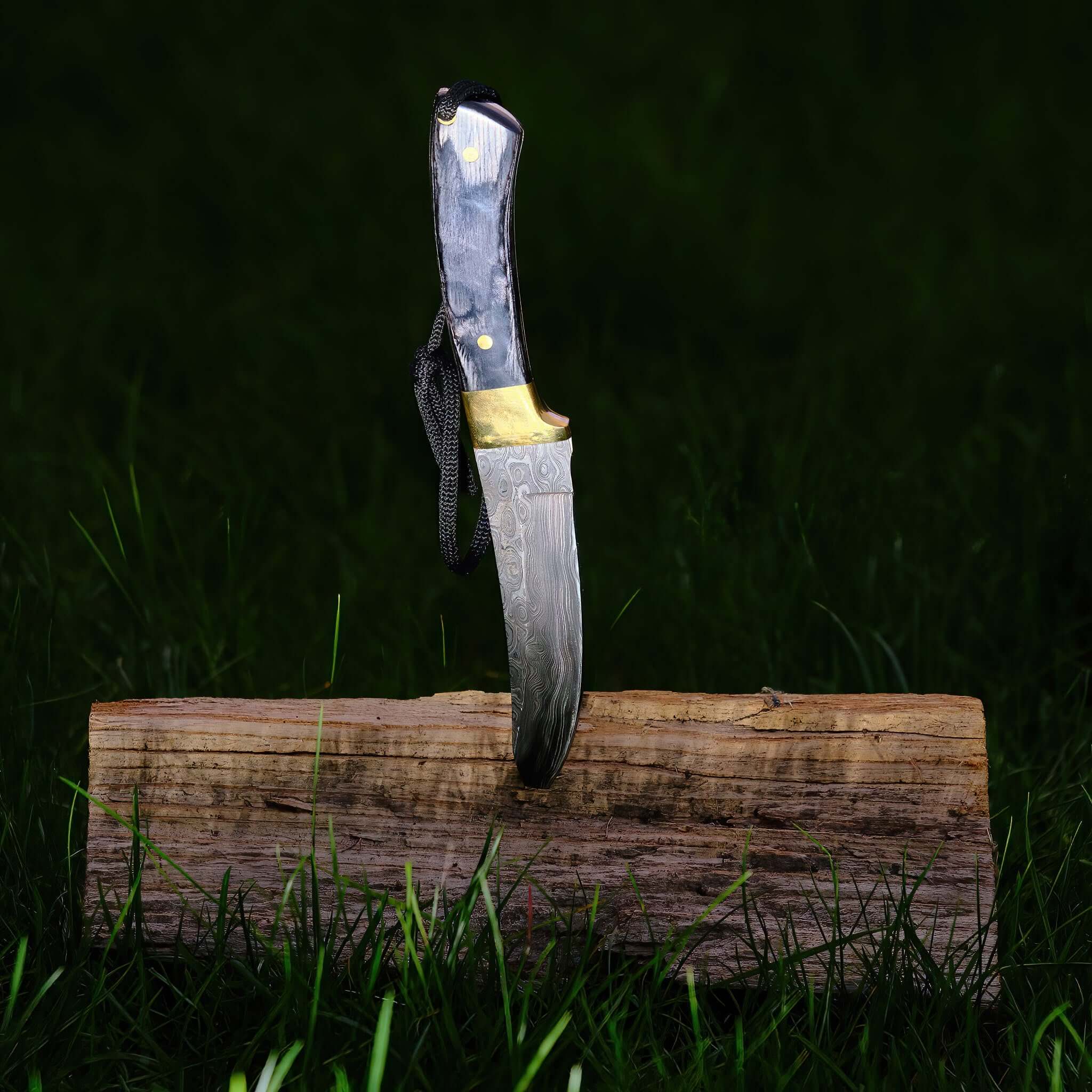 Hatif Hunter Special - Damascus Steel Skinner Knife 5 inch with Leather Sheath - Image 5