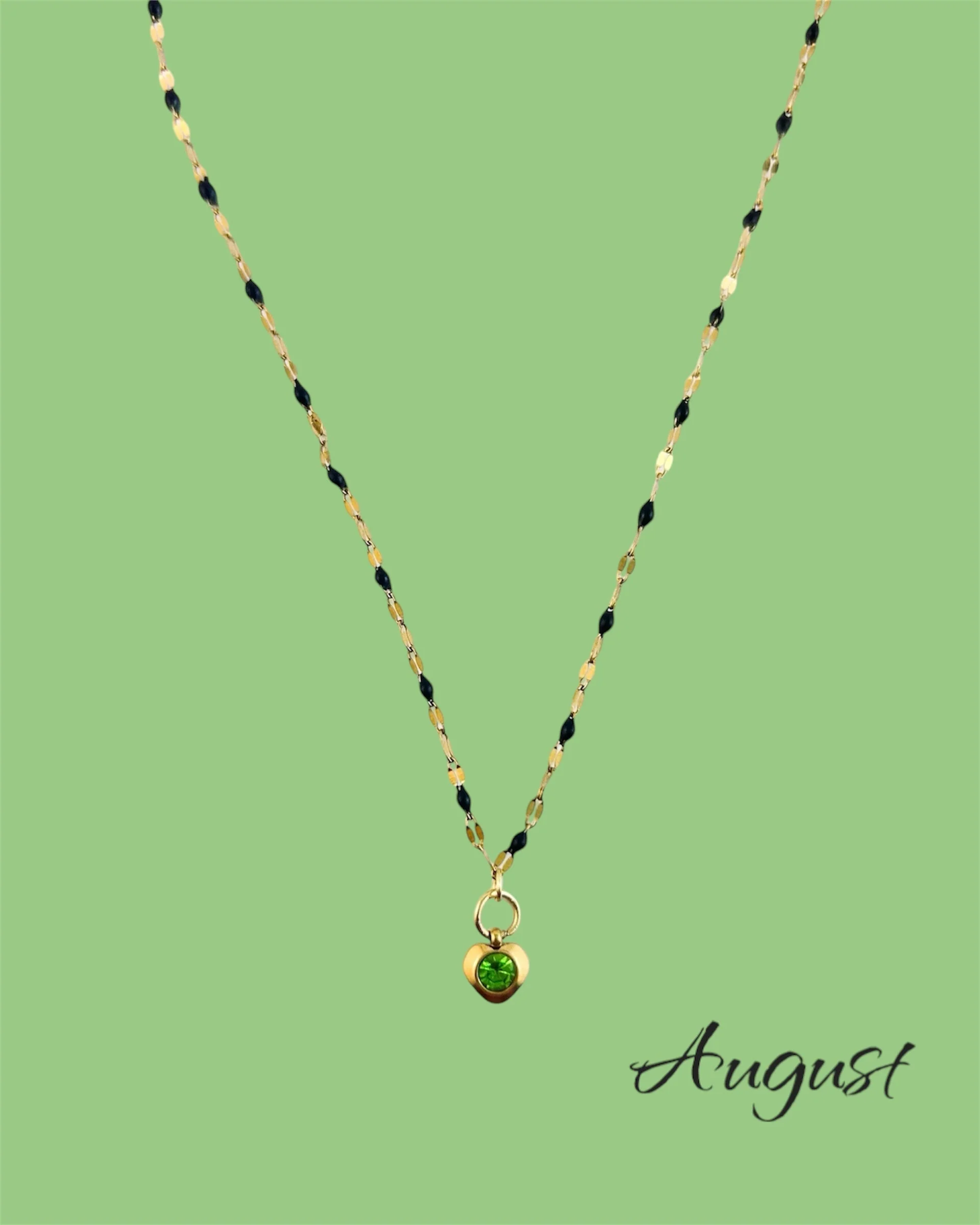 Heart Stone Necklaces in gold - various birthstone colours - Image 10