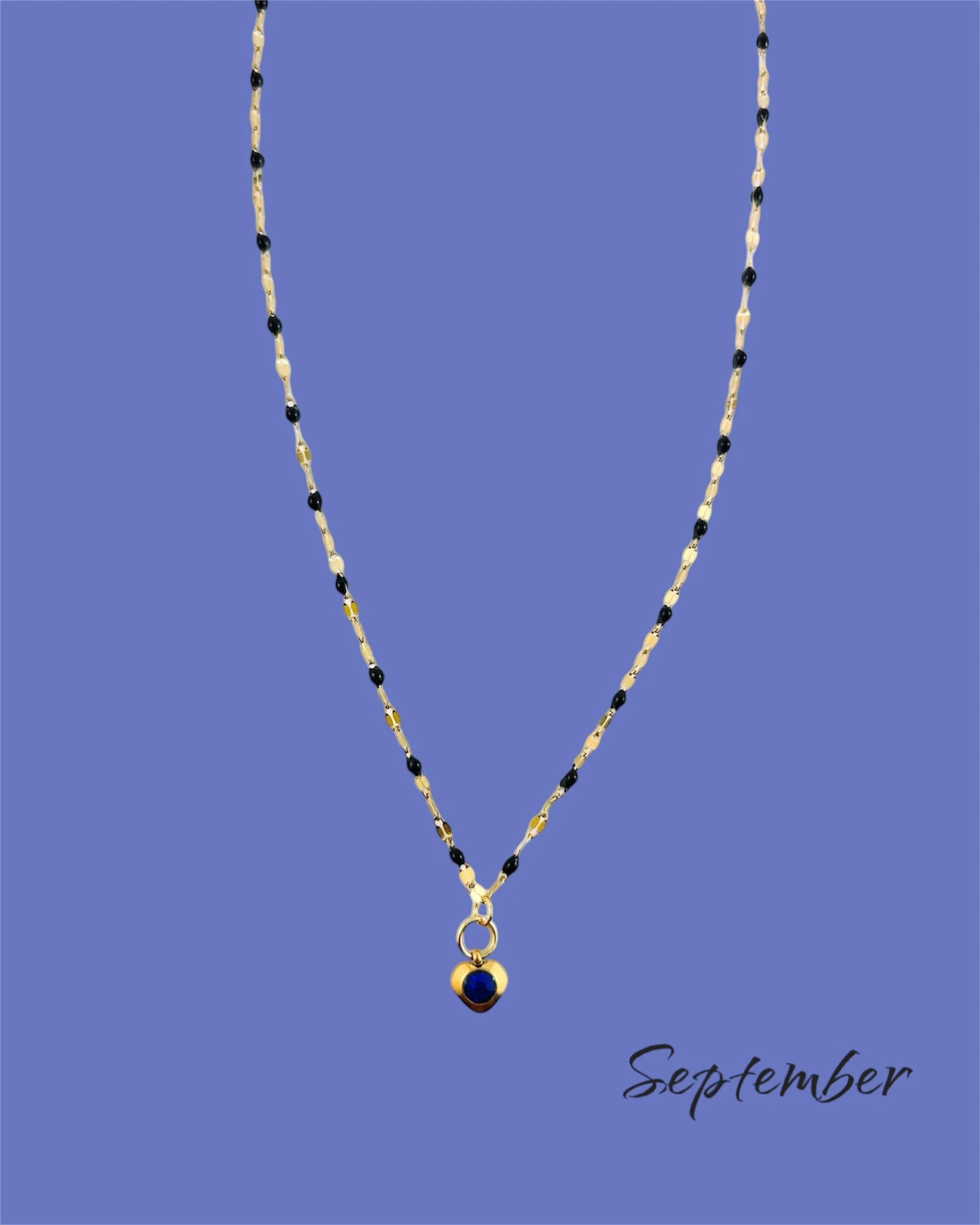 Heart Stone Necklaces in gold - various birthstone colours - Image 11