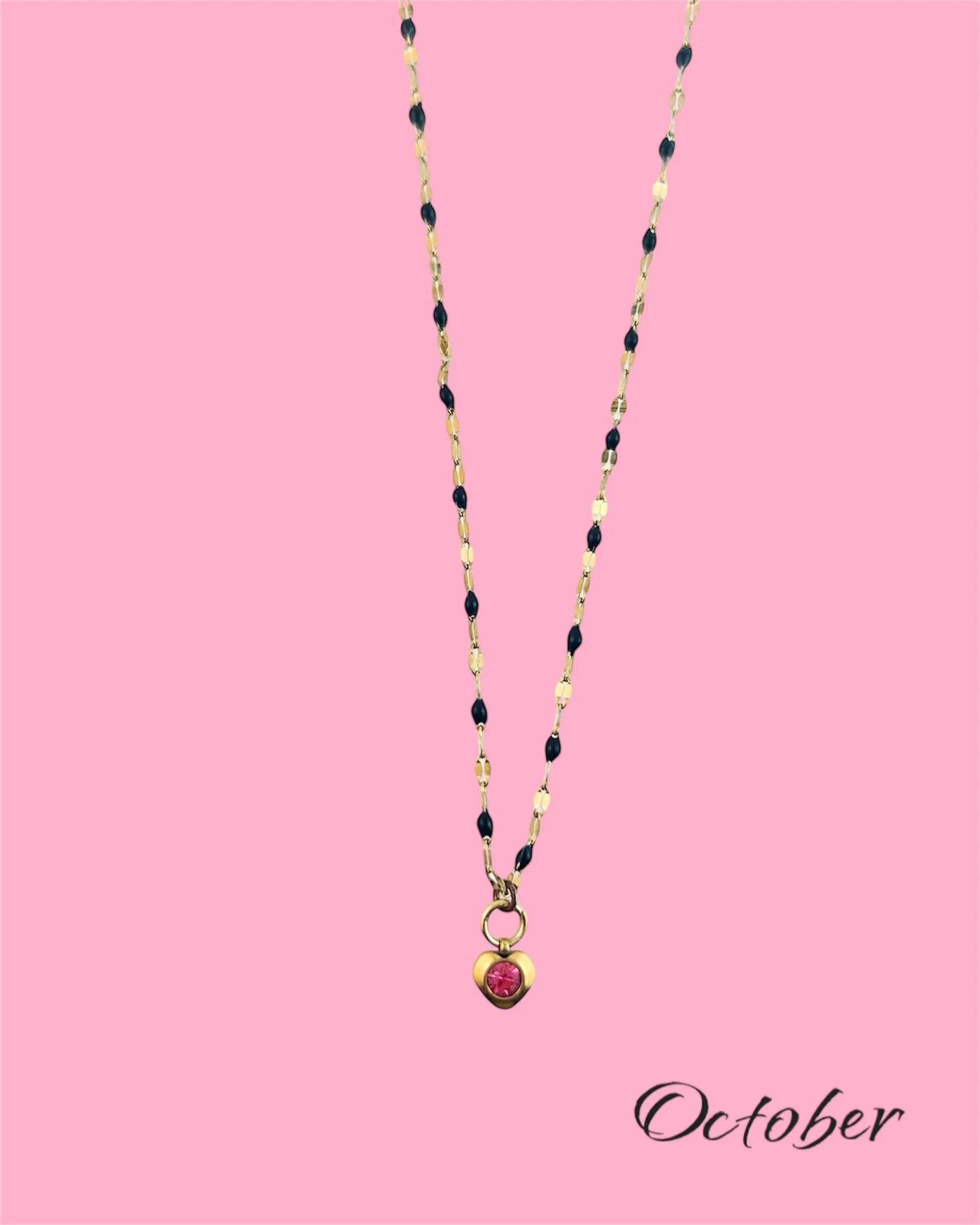 Heart Stone Necklaces in gold - various birthstone colours - Image 12
