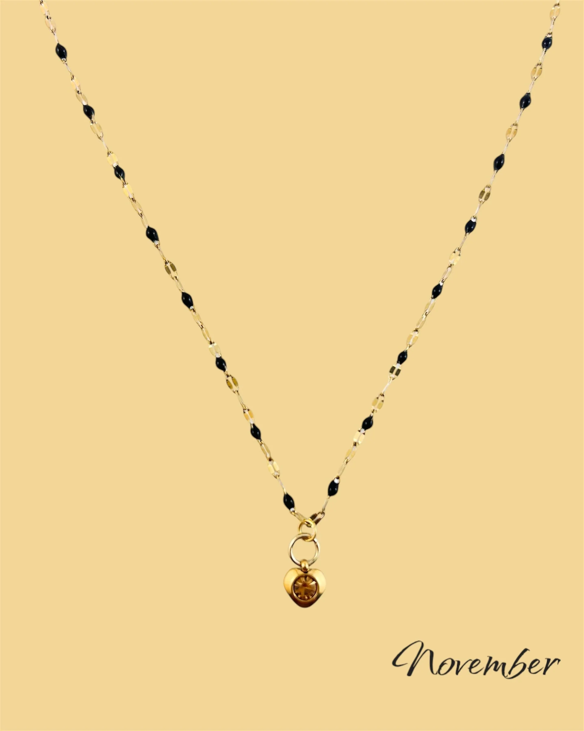 Heart Stone Necklaces in gold - various birthstone colours - Image 13