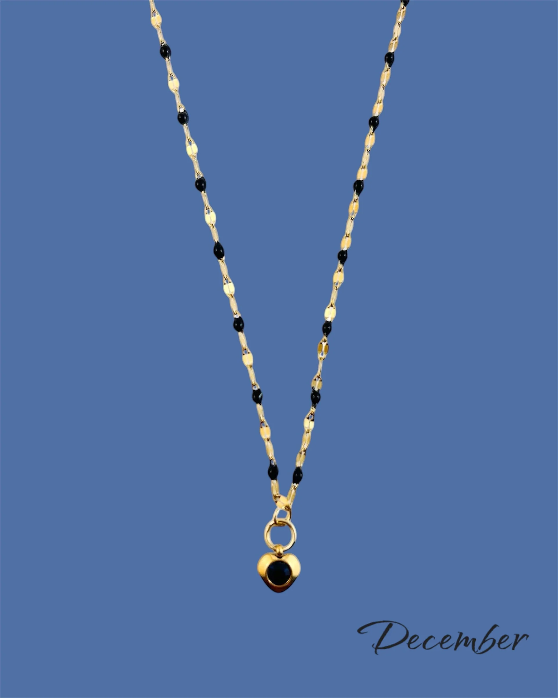 Heart Stone Necklaces in gold - various birthstone colours - Image 14