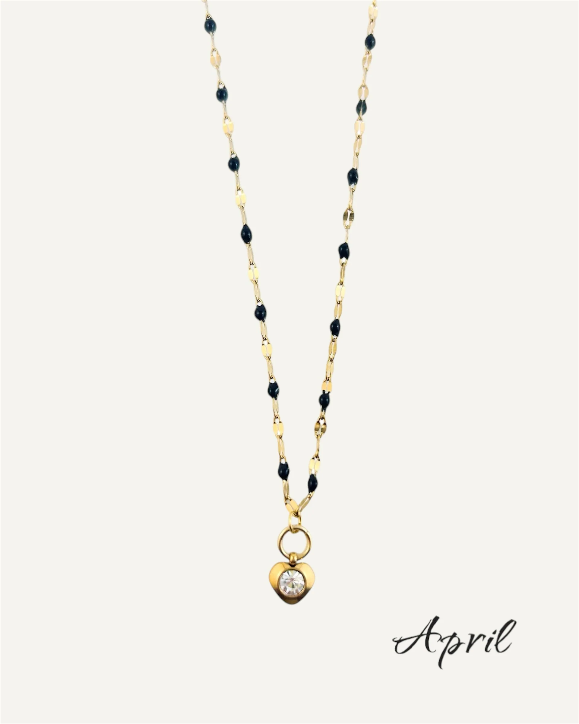 Heart Stone Necklaces in gold - various birthstone colours - Image 6