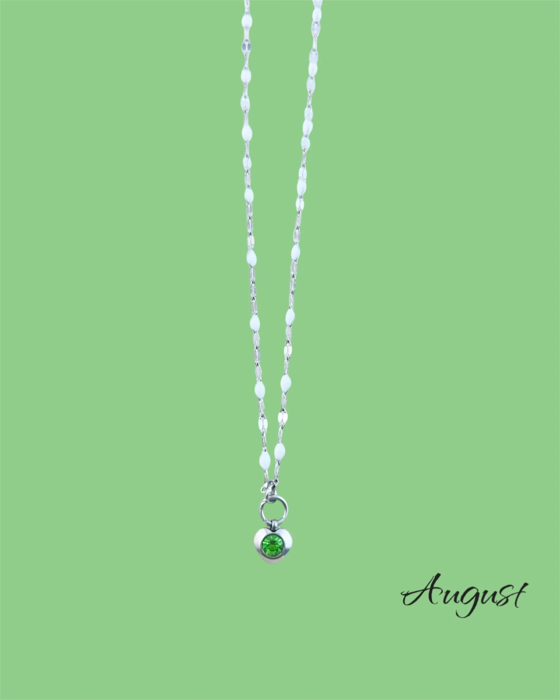 Heart Stone Necklaces in silver - various birthstone colours - Image 10