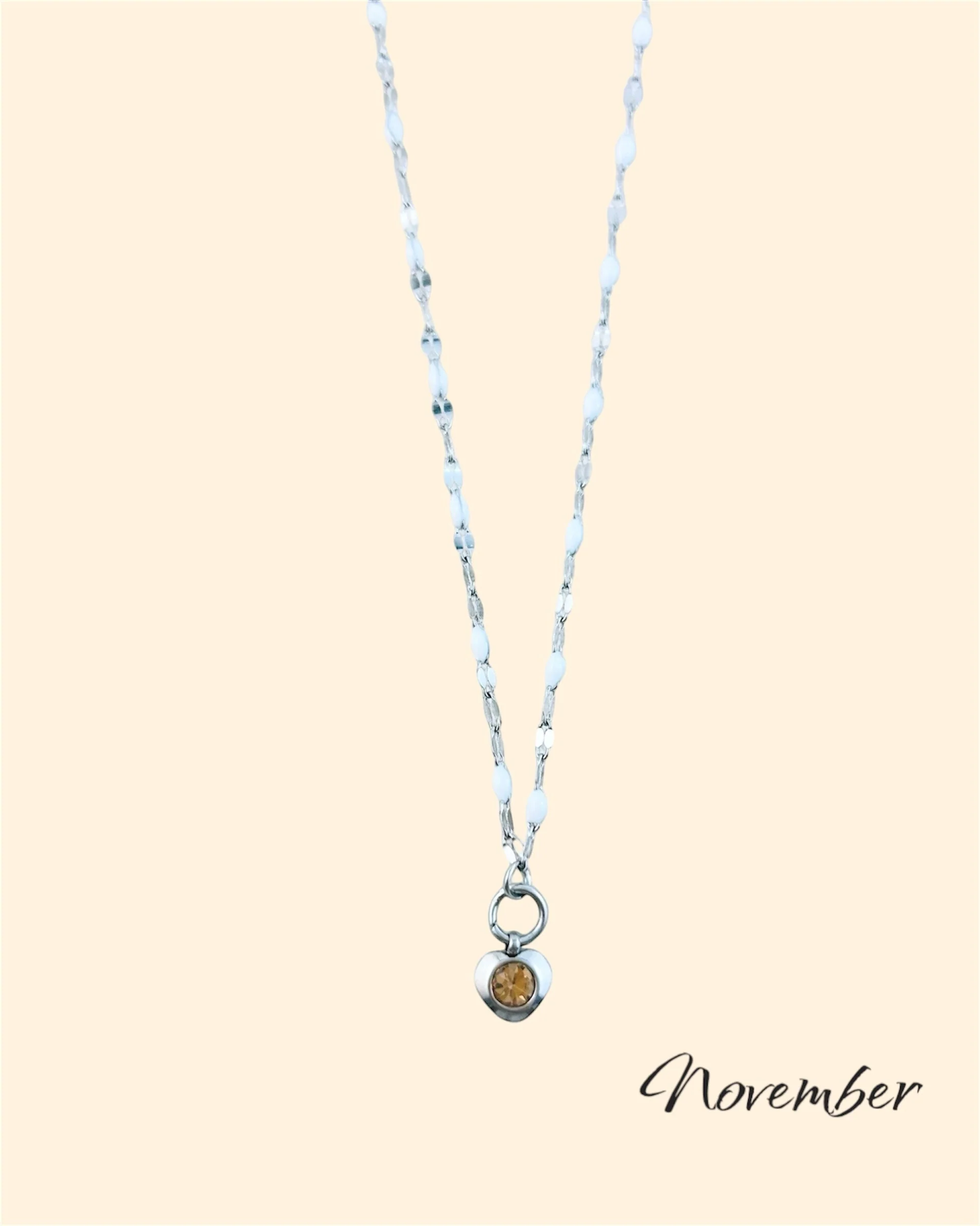 Heart Stone Necklaces in silver - various birthstone colours - Image 13