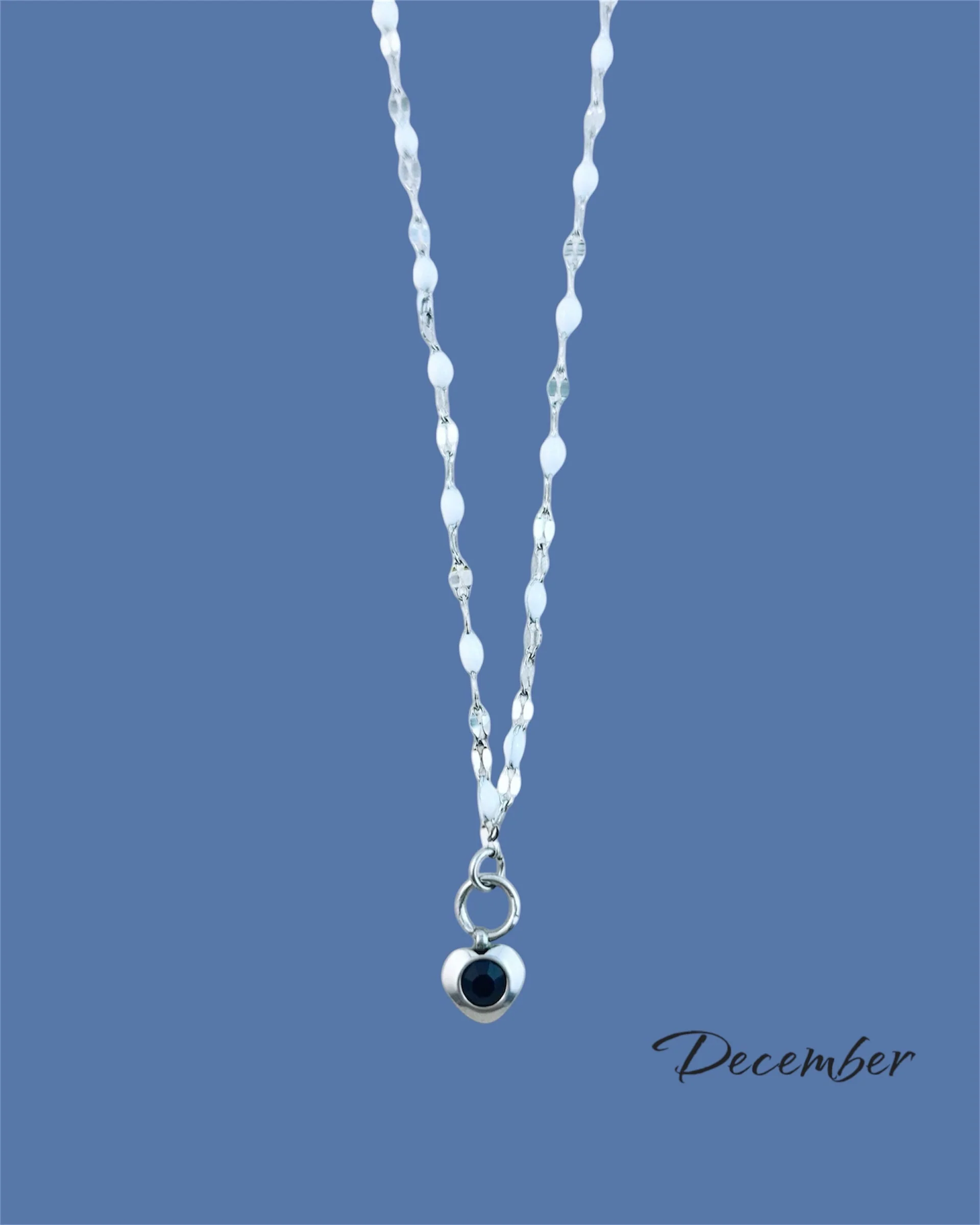 Heart Stone Necklaces in silver - various birthstone colours - Image 14