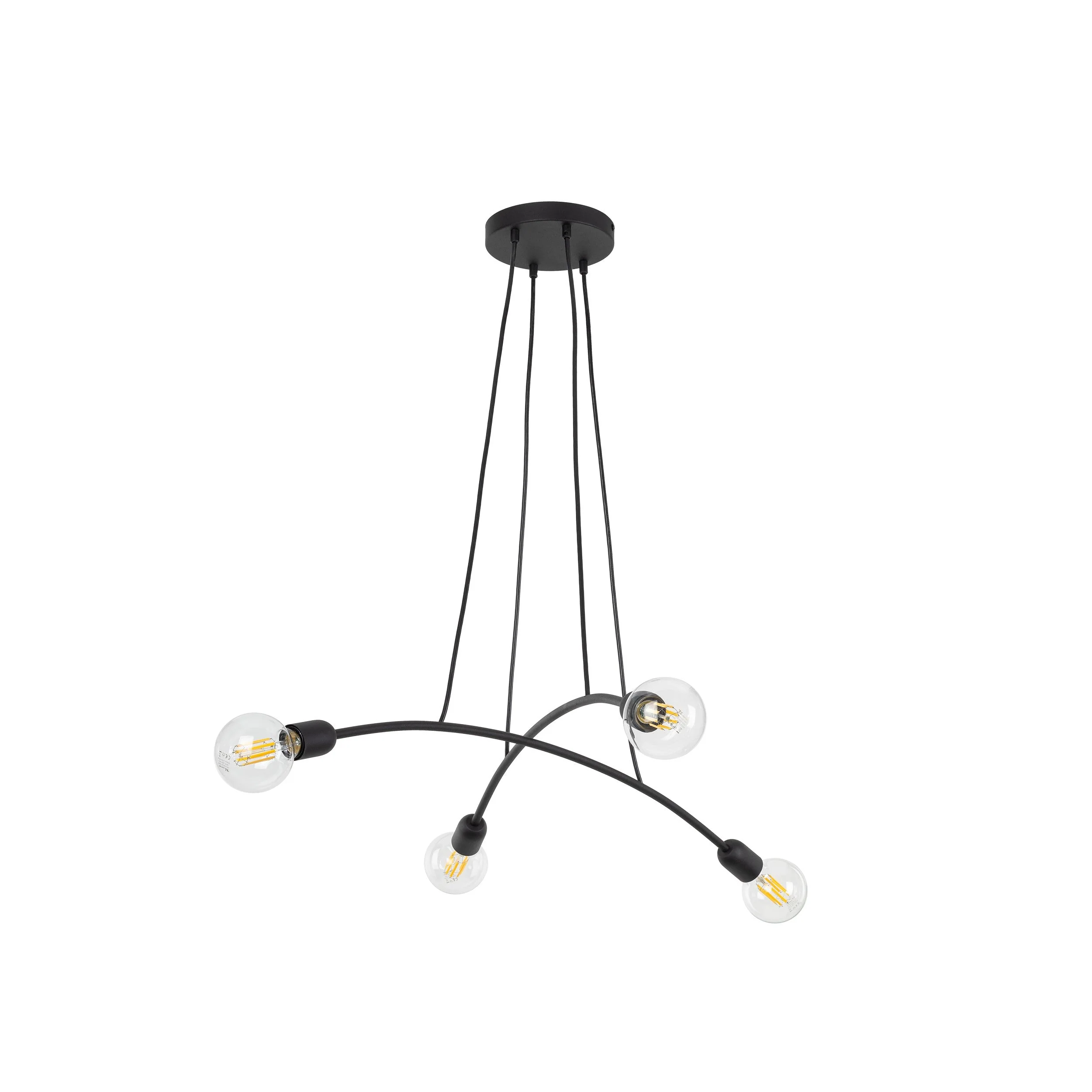 HELIX Black Minimalist 4-Light Pendant for Kitchen Island & Dining Table (Clearance) - Image 7