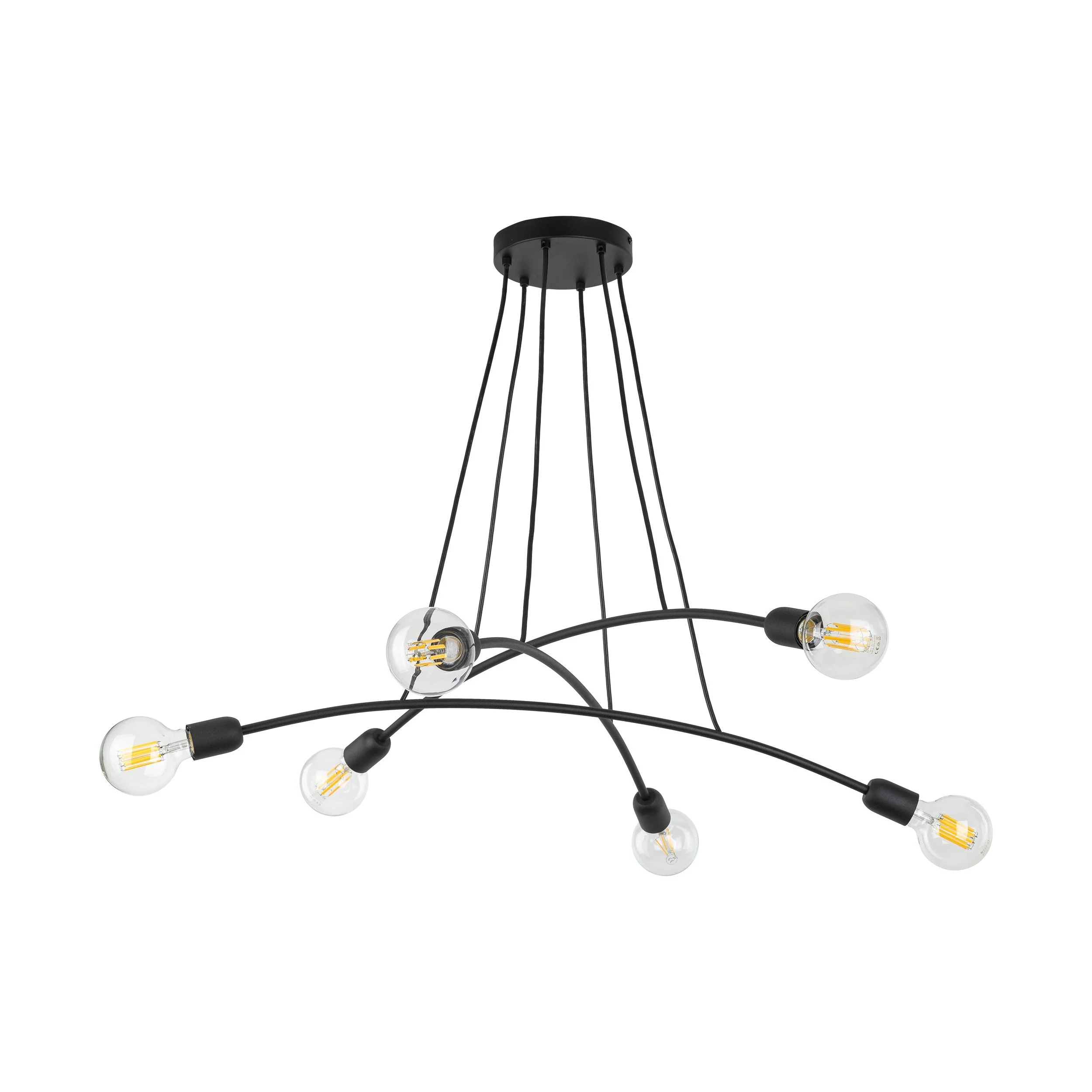 HELIX Black Minimalist 6-Light Pendant for Dining Room & Open Spaces (Clearance) - Image 4