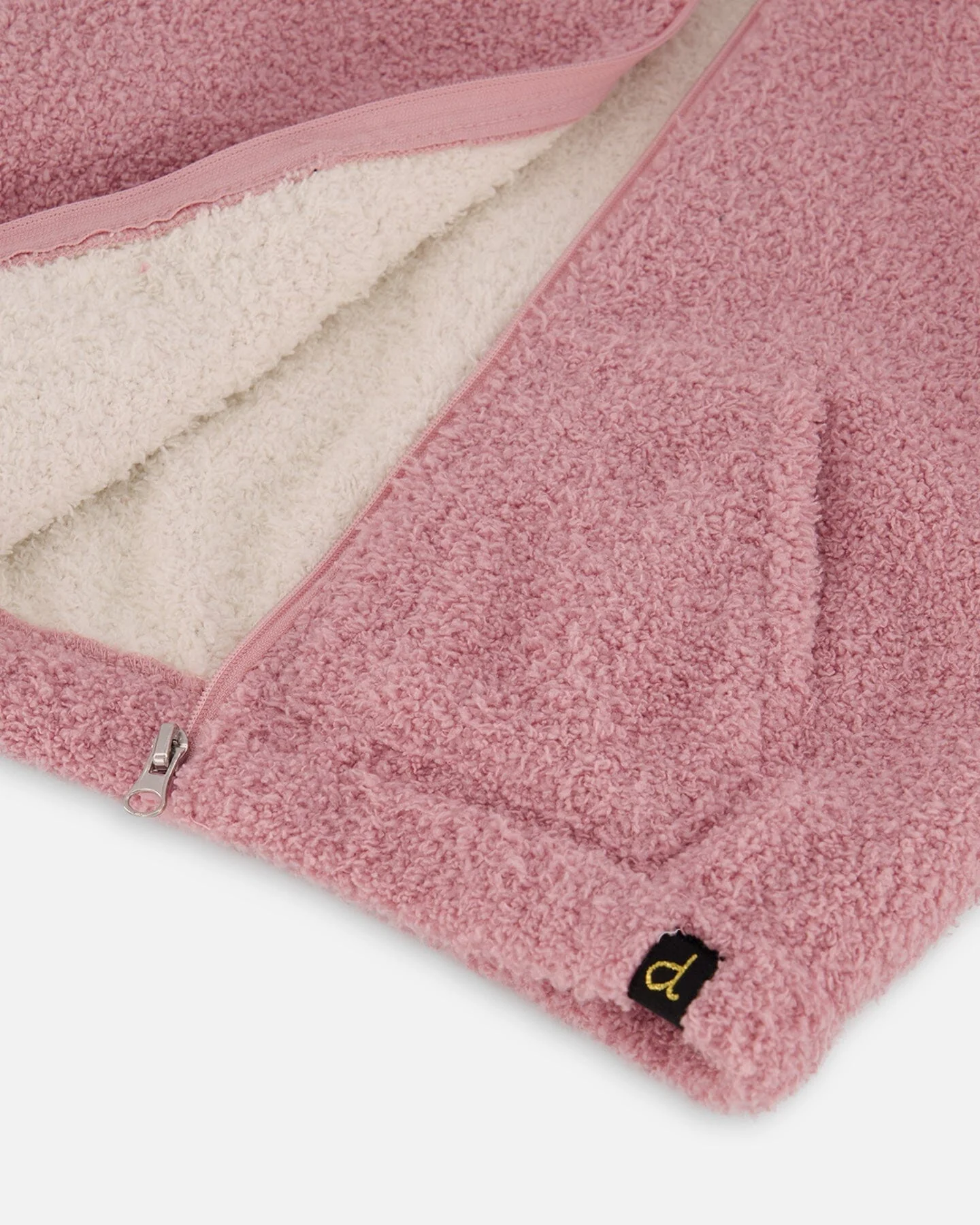 Hooded Full Zip Cat Plush Jacket Dusty Pink - Image 6