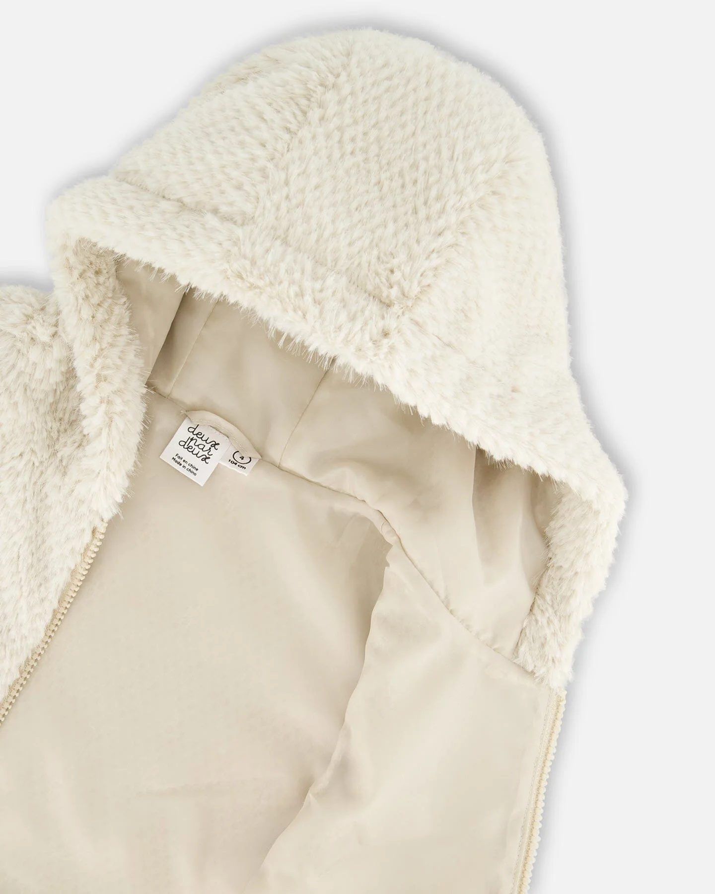Hooded Vest With Pocket Beige - Image 6