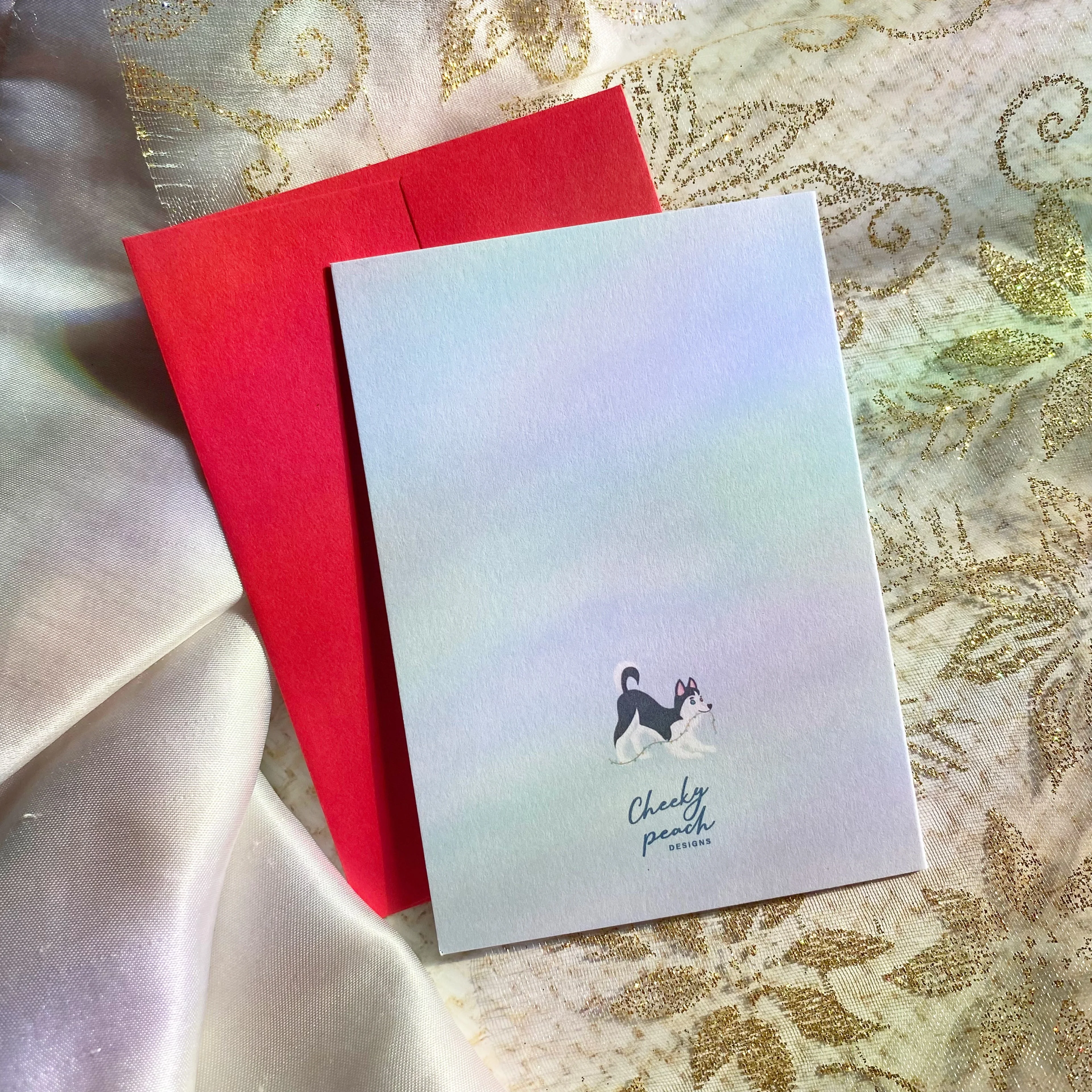 Husky Holidays Dog | Husky| Mini Greeting Card - Image 2