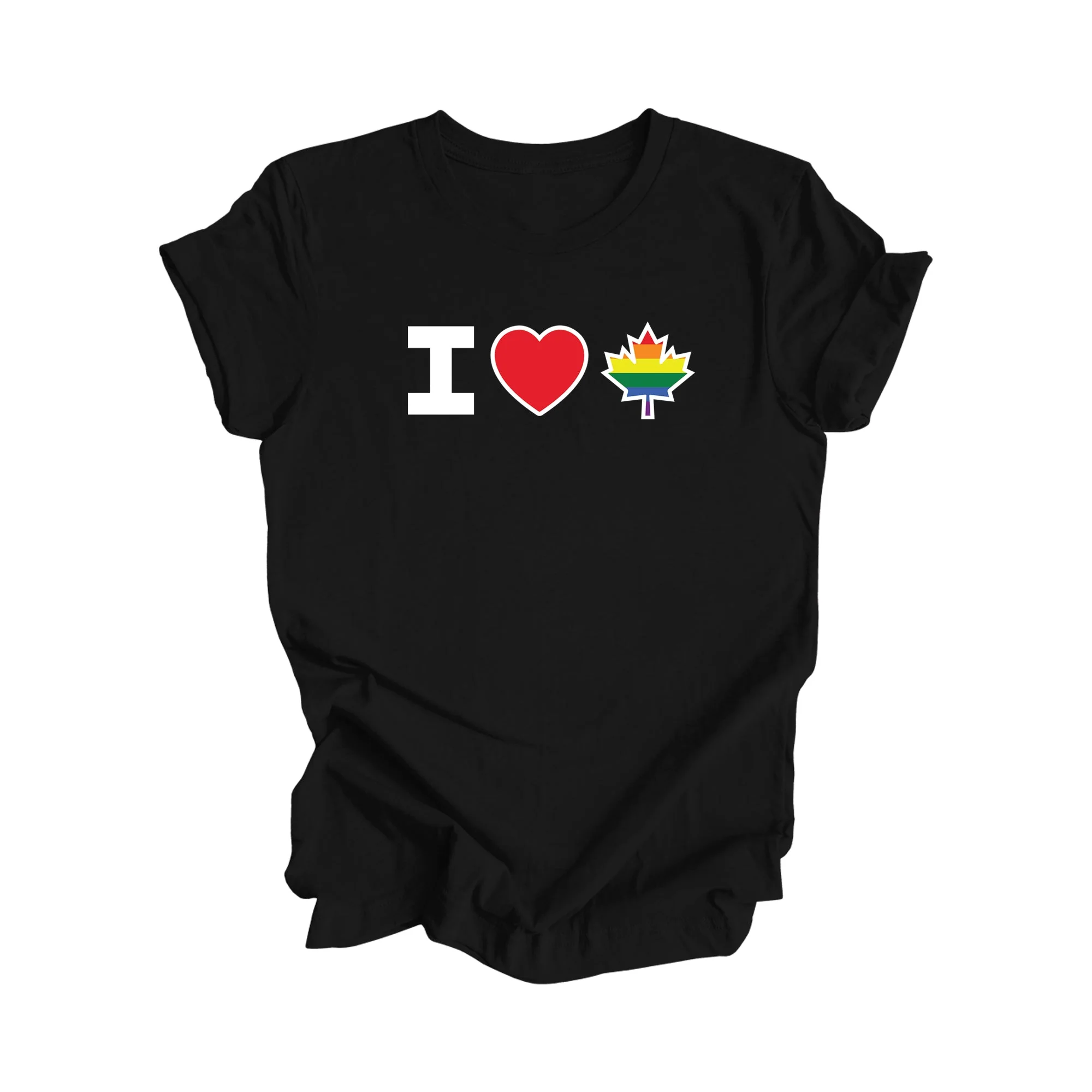 I Love Canada - Canadian Maple Leaf with LGBTQ Flag, Canadian Gift T-Shirt, LGBTQ Present, National Flag Tee Shirt - Inspired X - Image 2