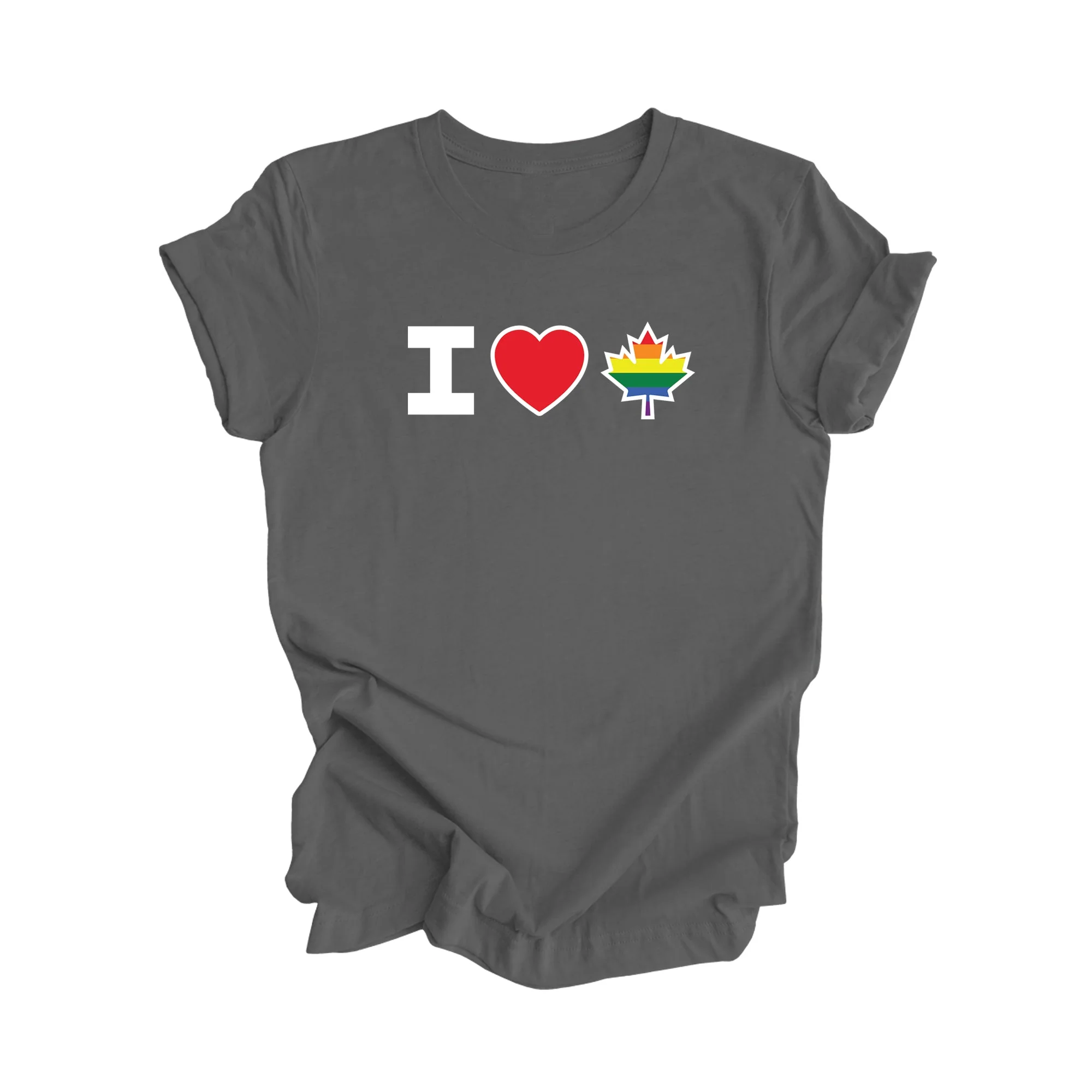 I Love Canada - Canadian Maple Leaf with LGBTQ Flag, Canadian Gift T-Shirt, LGBTQ Present, National Flag Tee Shirt - Inspired X - Image 3
