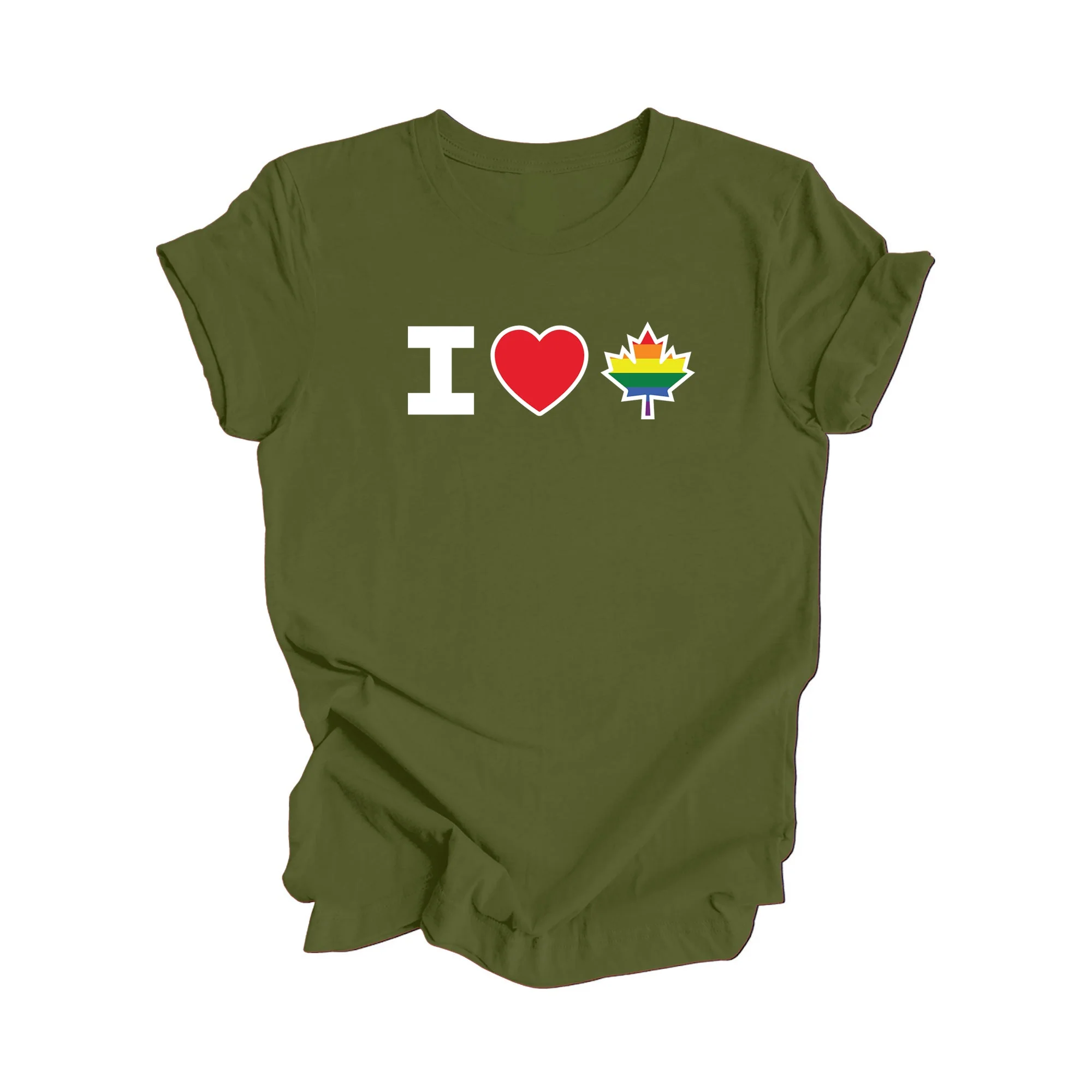 I Love Canada - Canadian Maple Leaf with LGBTQ Flag, Canadian Gift T-Shirt, LGBTQ Present, National Flag Tee Shirt - Inspired X - Image 5