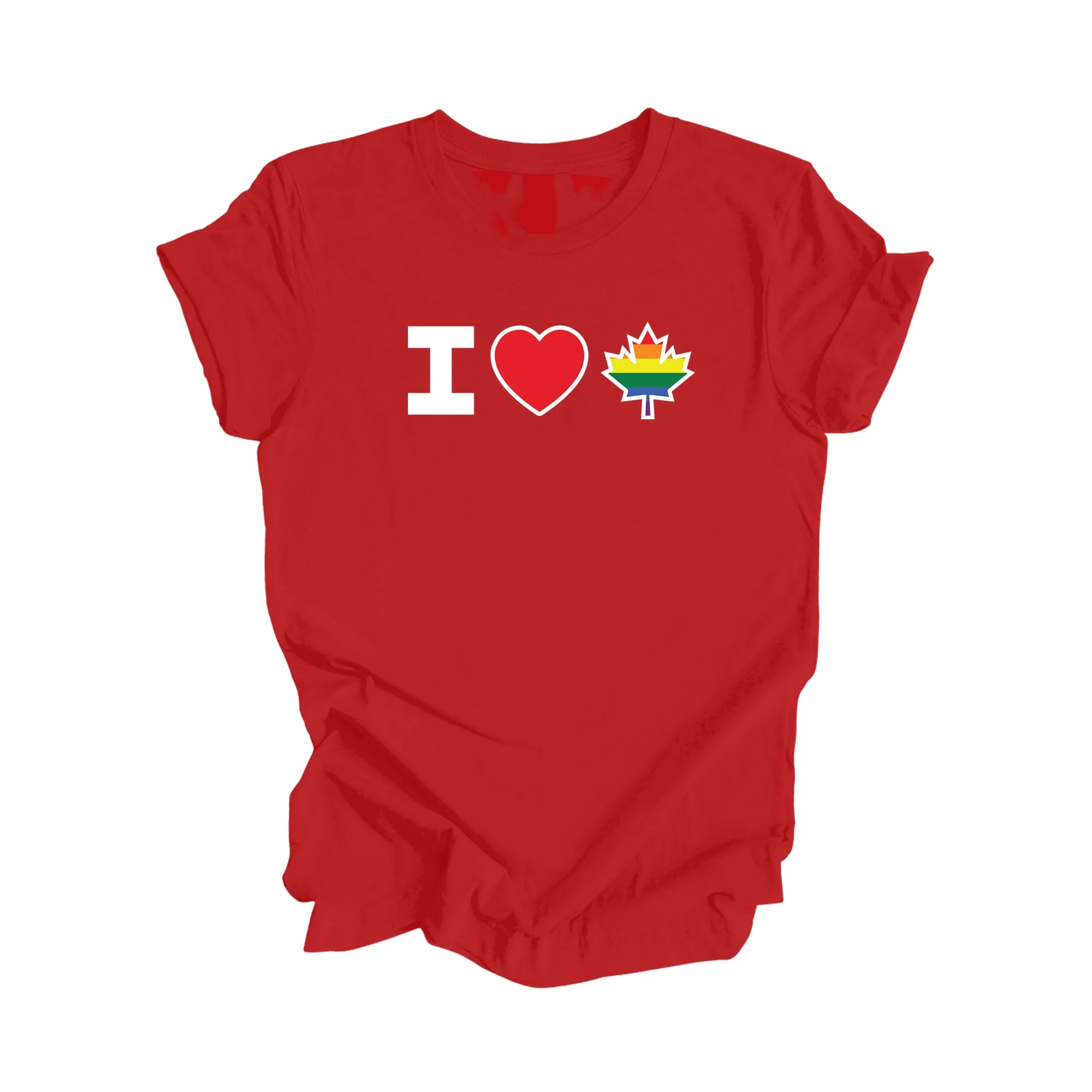 I Love Canada - Canadian Maple Leaf with LGBTQ Flag, Canadian Gift T-Shirt, LGBTQ Present, National Flag Tee Shirt - Inspired X - Image 8