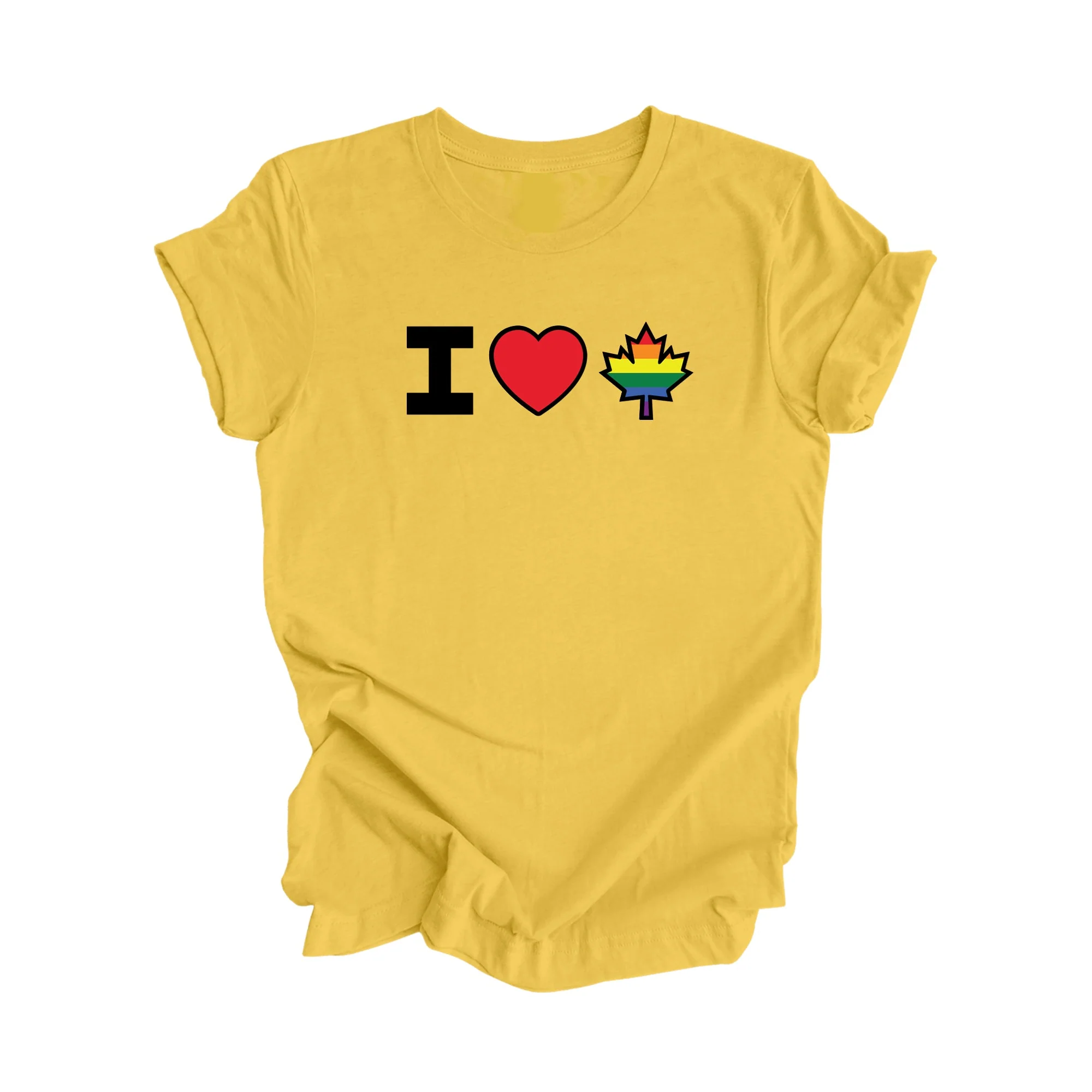 I Love Canada - Canadian Maple Leaf with LGBTQ Flag, Canadian Gift T-Shirt, LGBTQ Present, National Flag Tee Shirt - Inspired X - Image 9