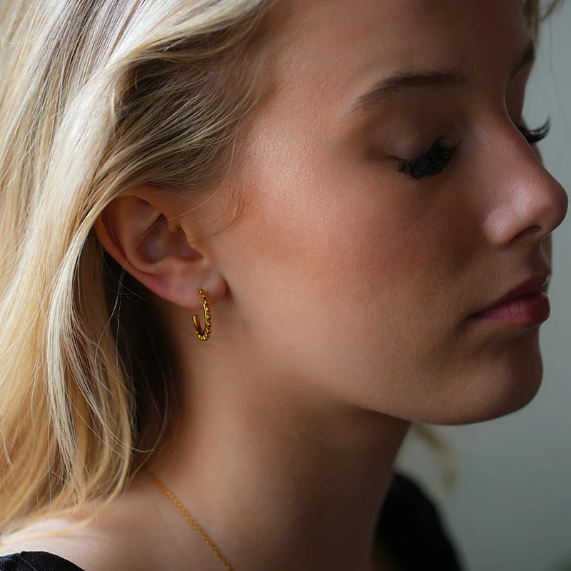 ISLA: Beaded Edge Hoop Earrings - Image 2