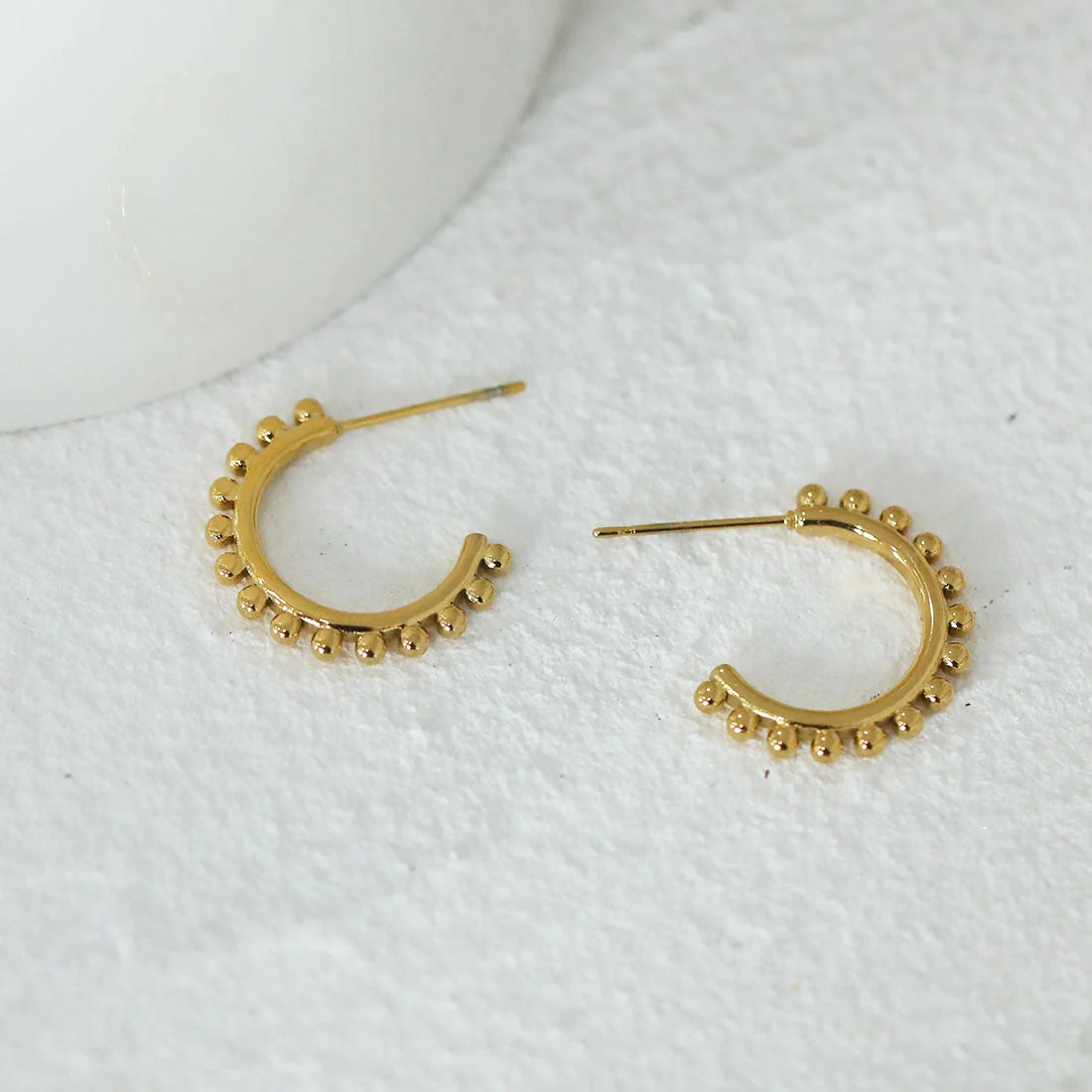 ISLA: Beaded Edge Hoop Earrings - Image 3
