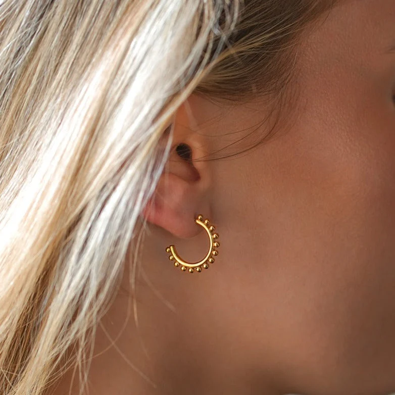 ISLA: Beaded Edge Hoop Earrings - Image 4