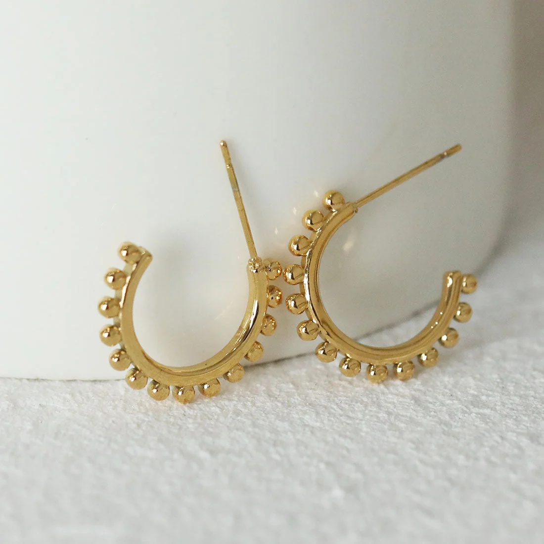 ISLA: Beaded Edge Hoop Earrings - Image 8