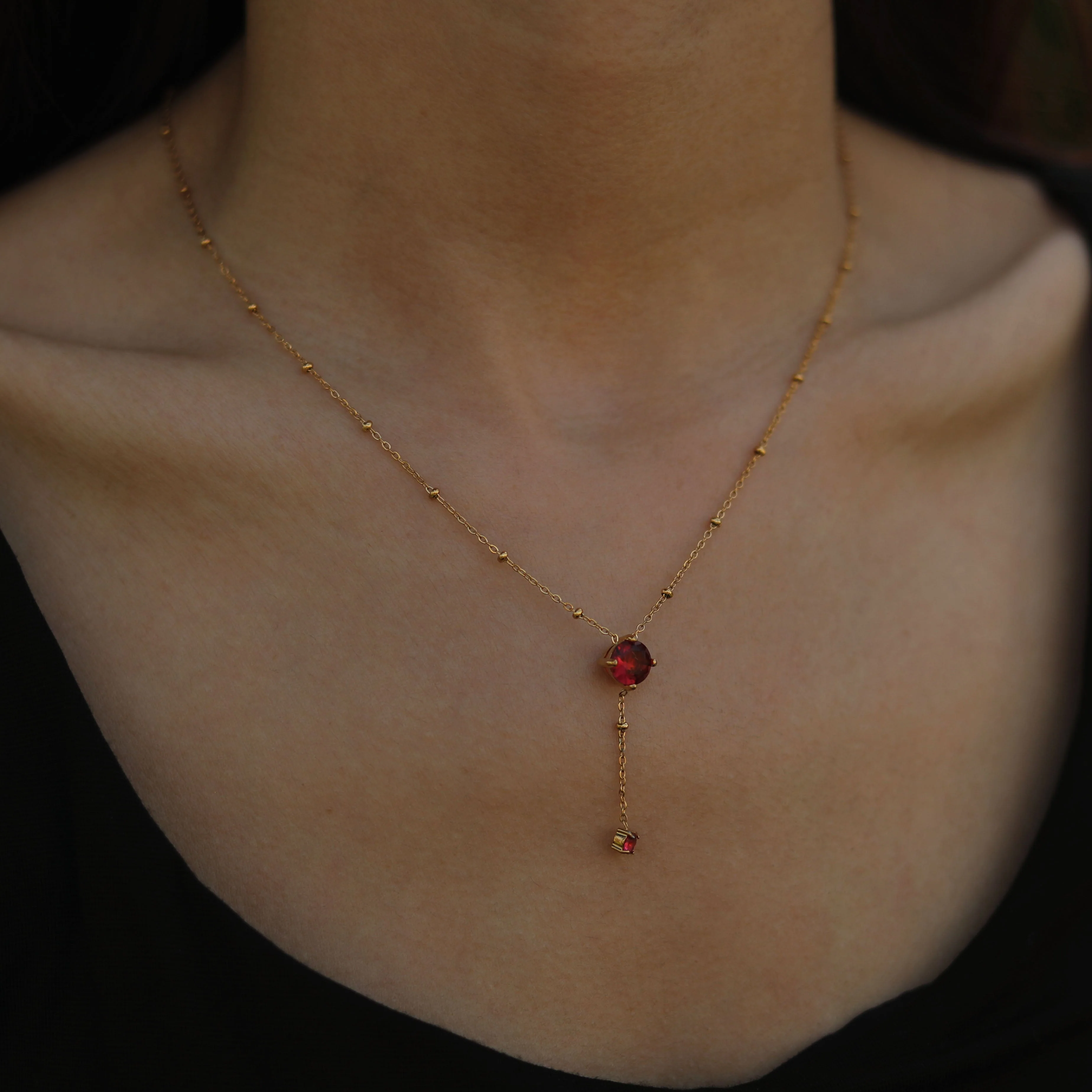 IZZY Crystal Pendant & Charm Gold Necklace - Image 9