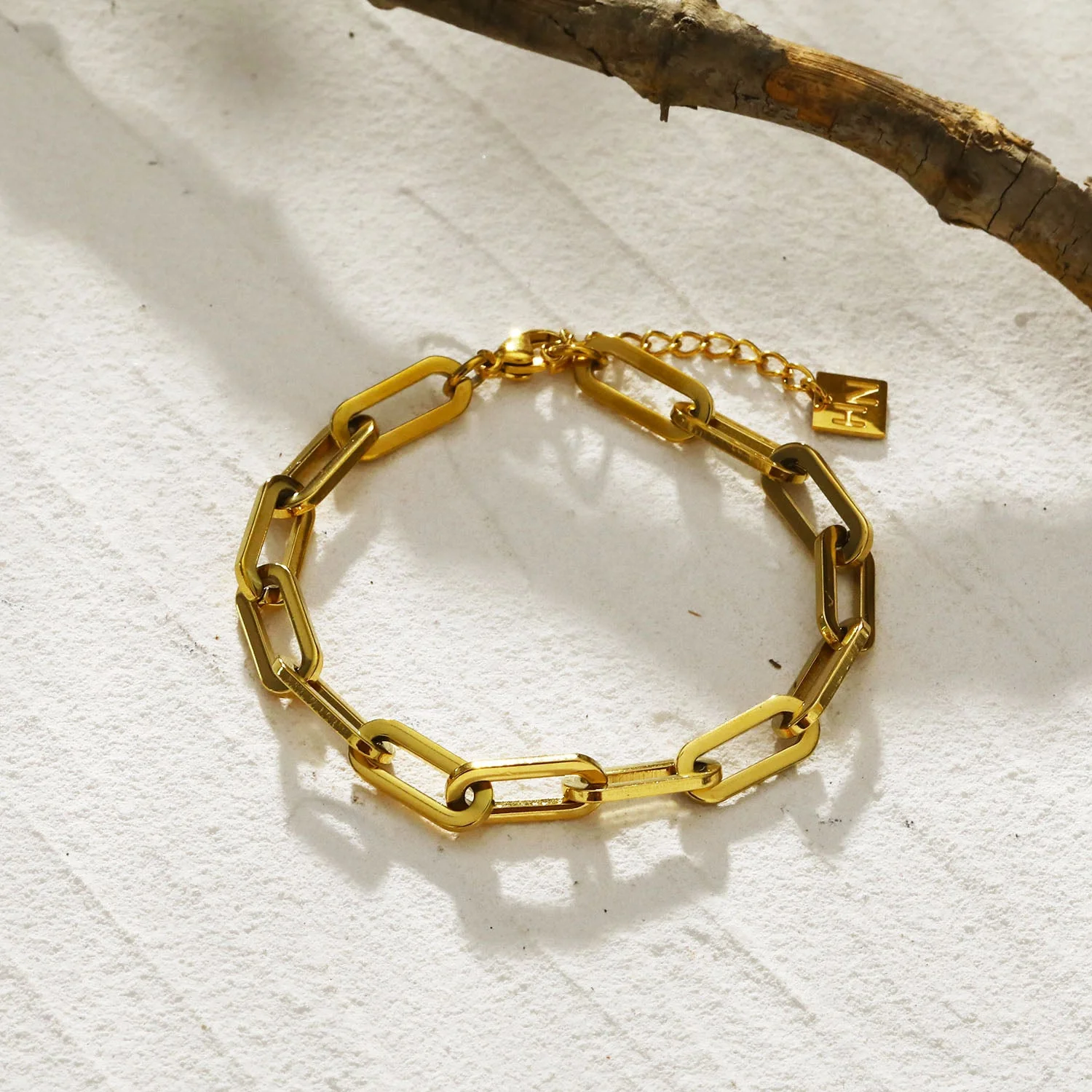 JACKI Contemporary Paper Clip Gold Bracelet - Image 2