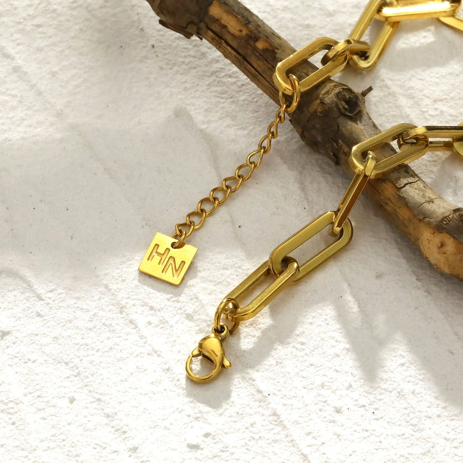 JACKI Contemporary Paper Clip Gold Bracelet - Image 5